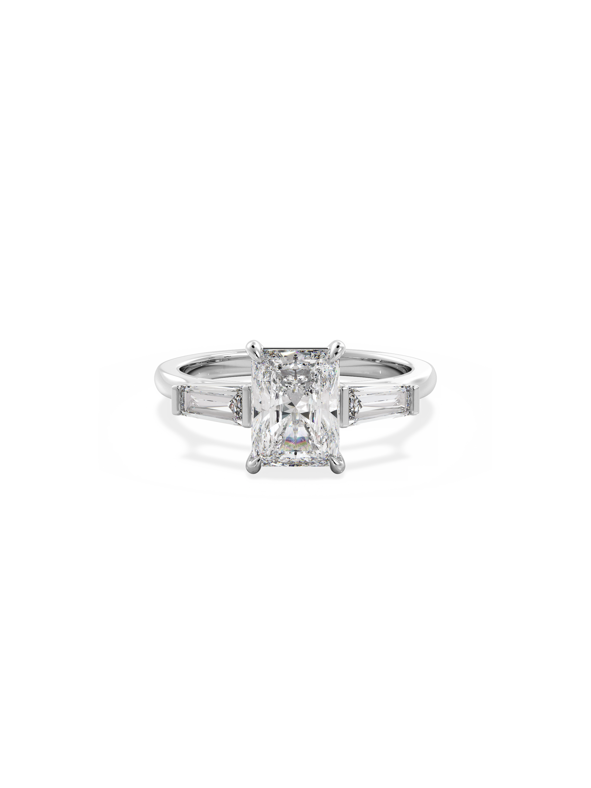 2 CT Round Three Stones Lab Grown Diamond Engagement Ring