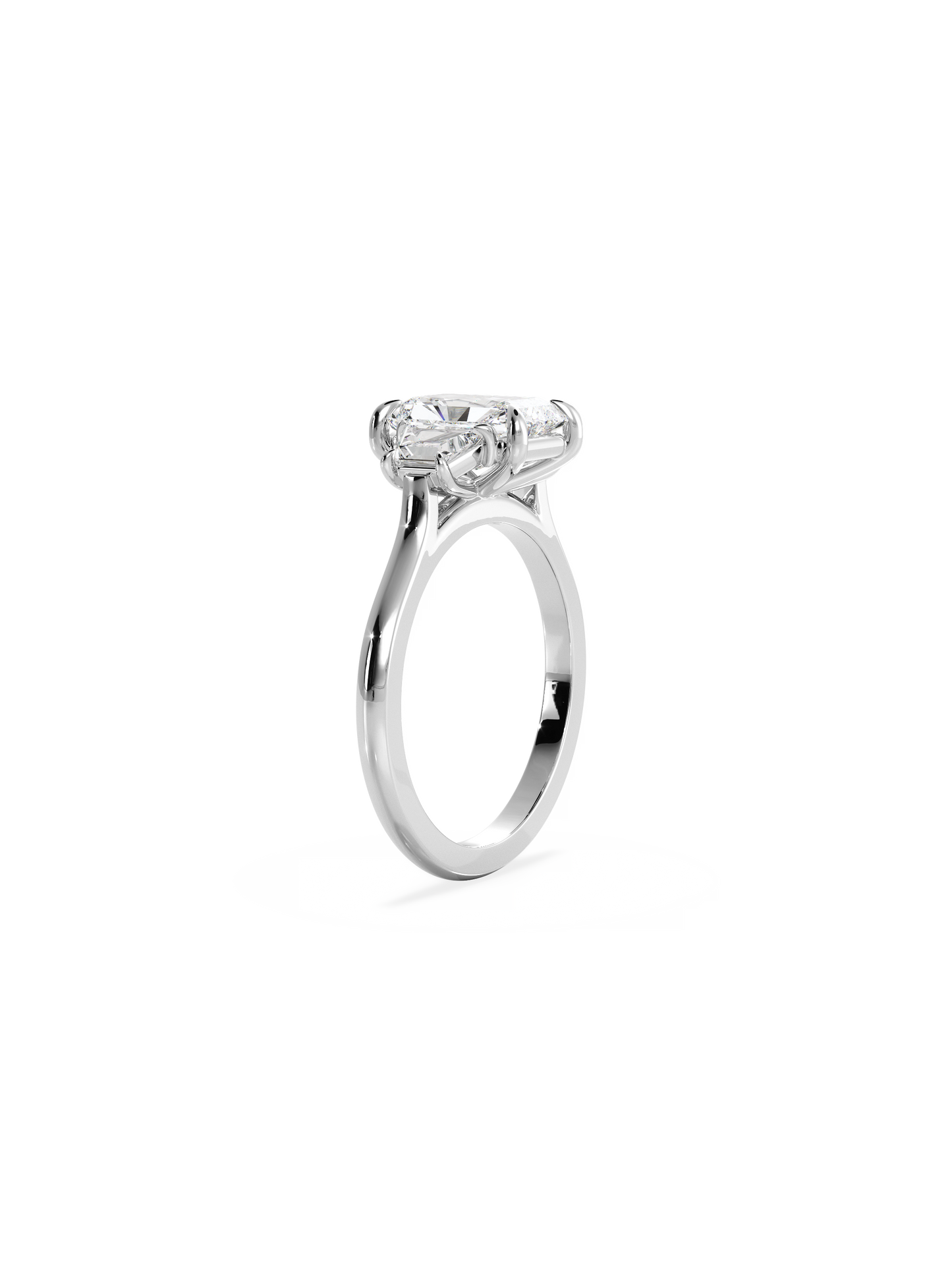 2 CT Round Three Stones Lab Grown Diamond Engagement Ring