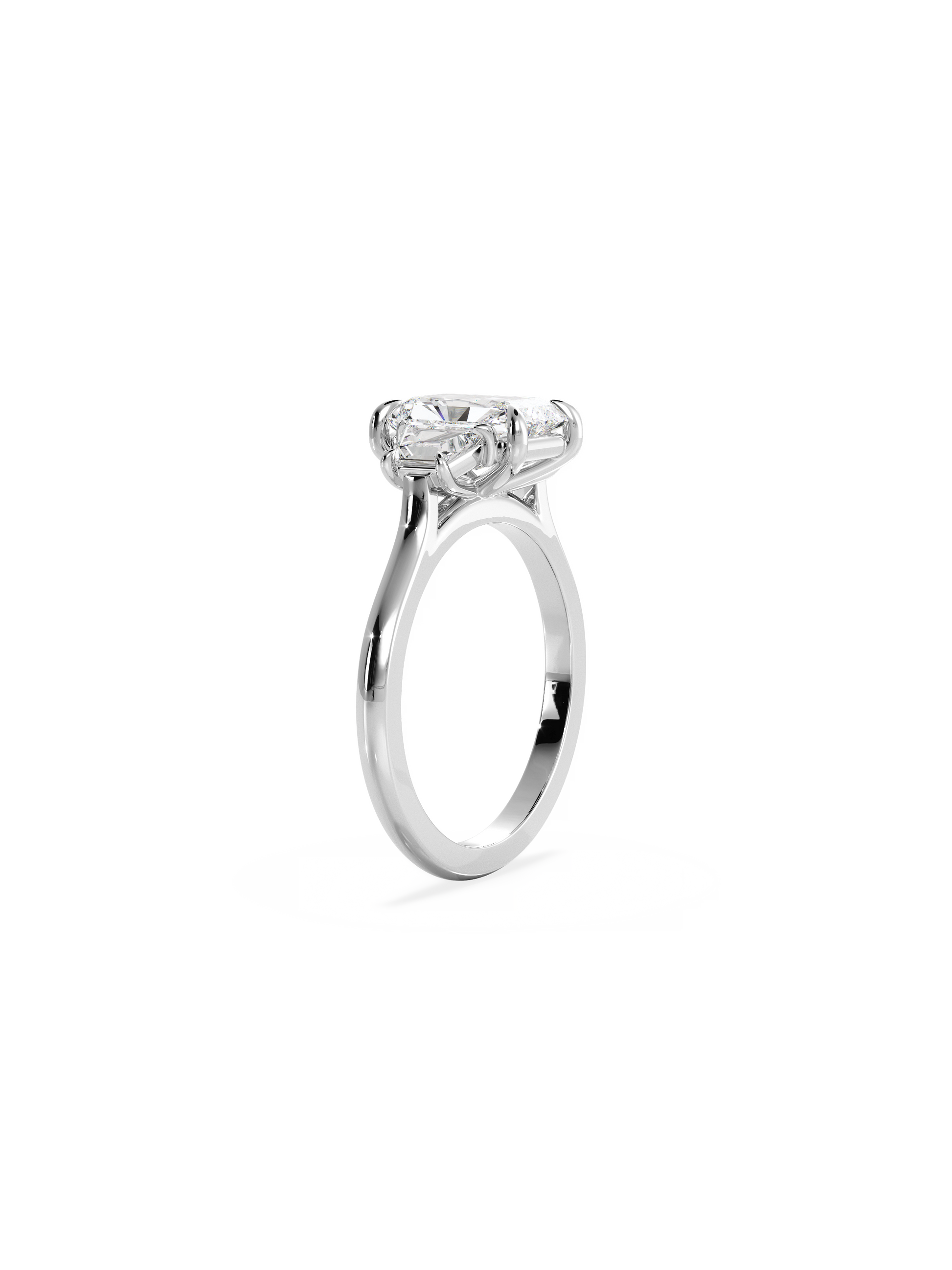 2 CT Round Three Stones Lab Grown Diamond Engagement Ring