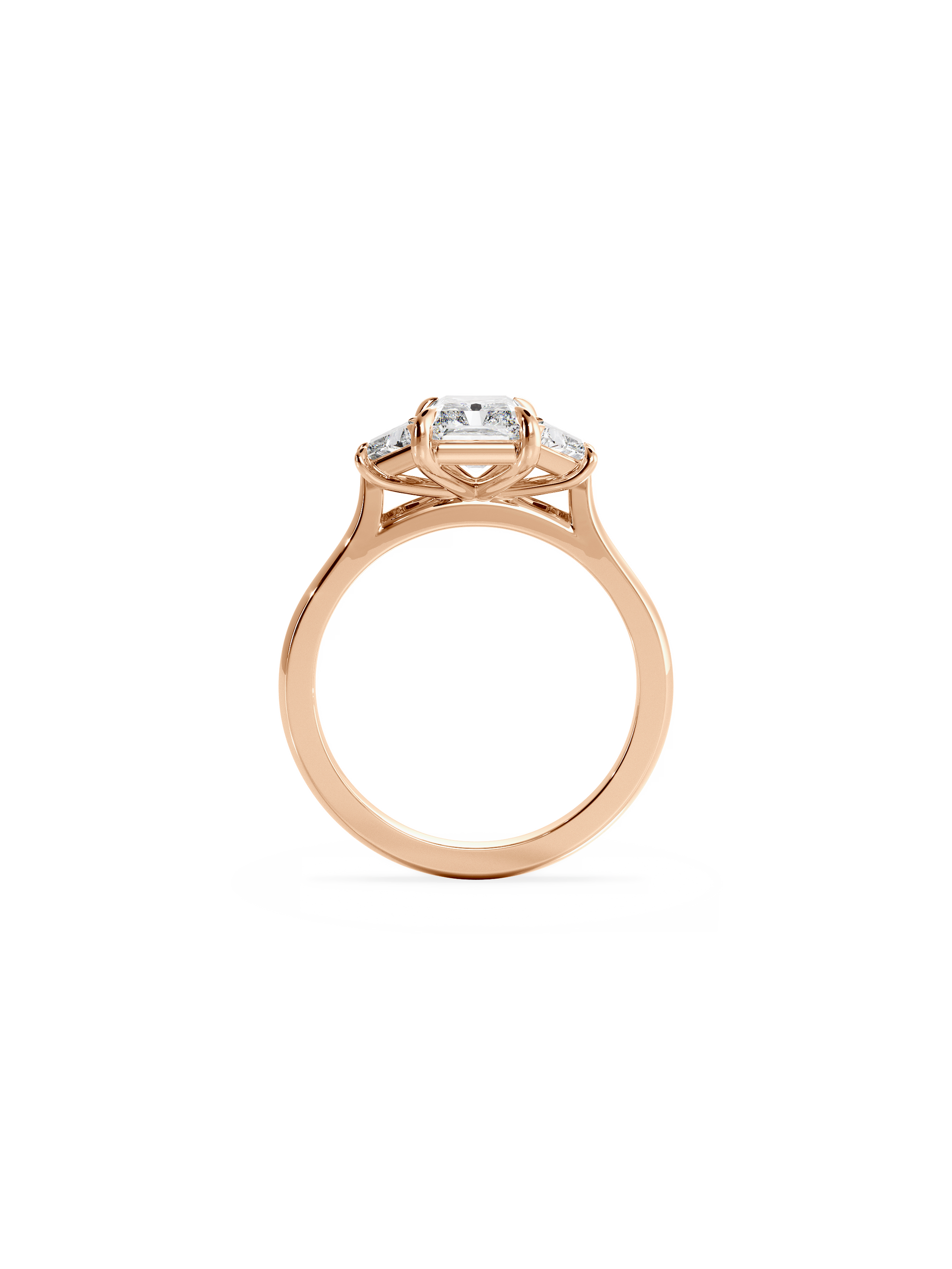 2 CT Round Three Stones Lab Grown Diamond Engagement Ring