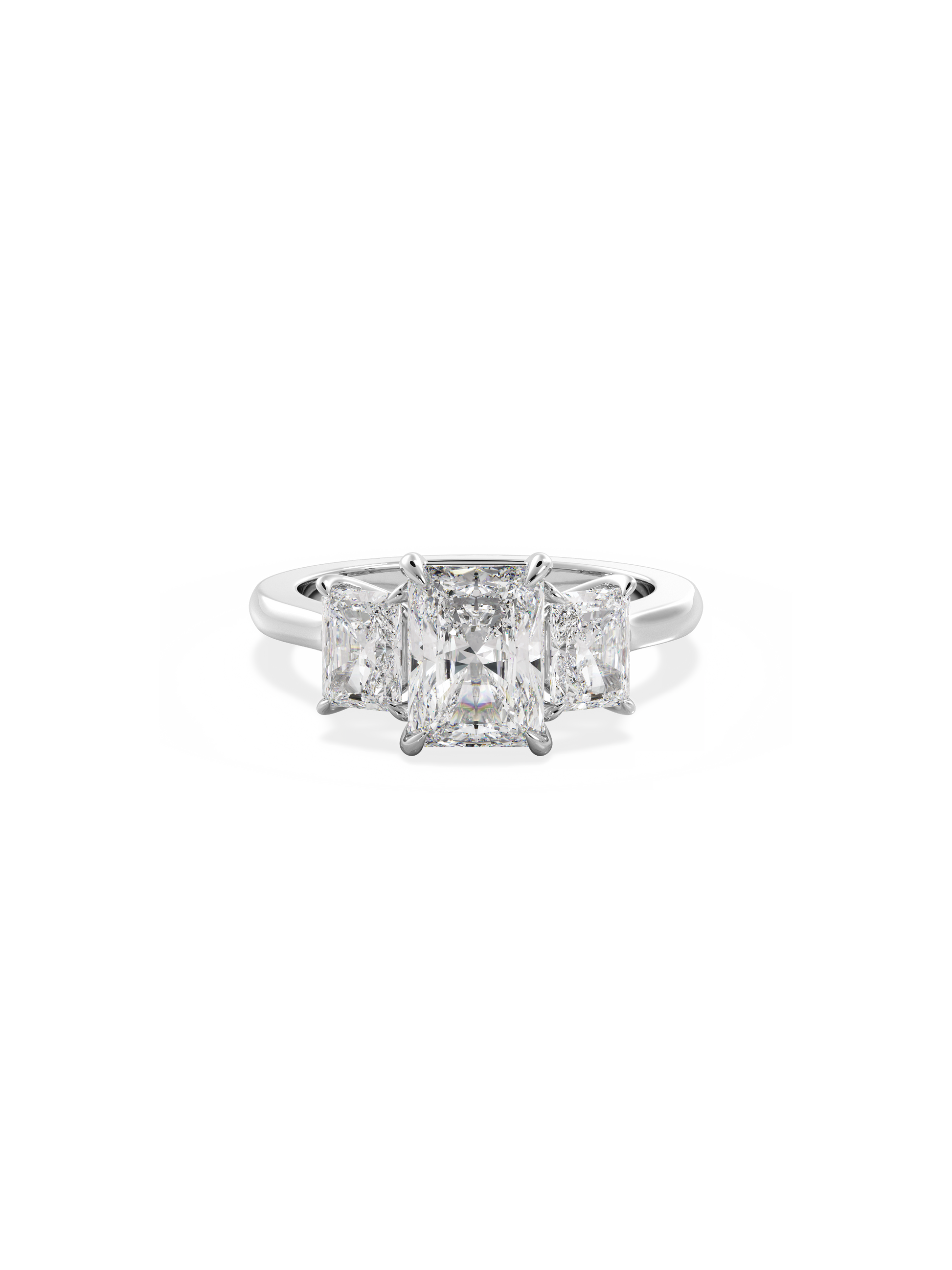 2 CT Round Three Stones Lab Grown Diamond Engagement Ring