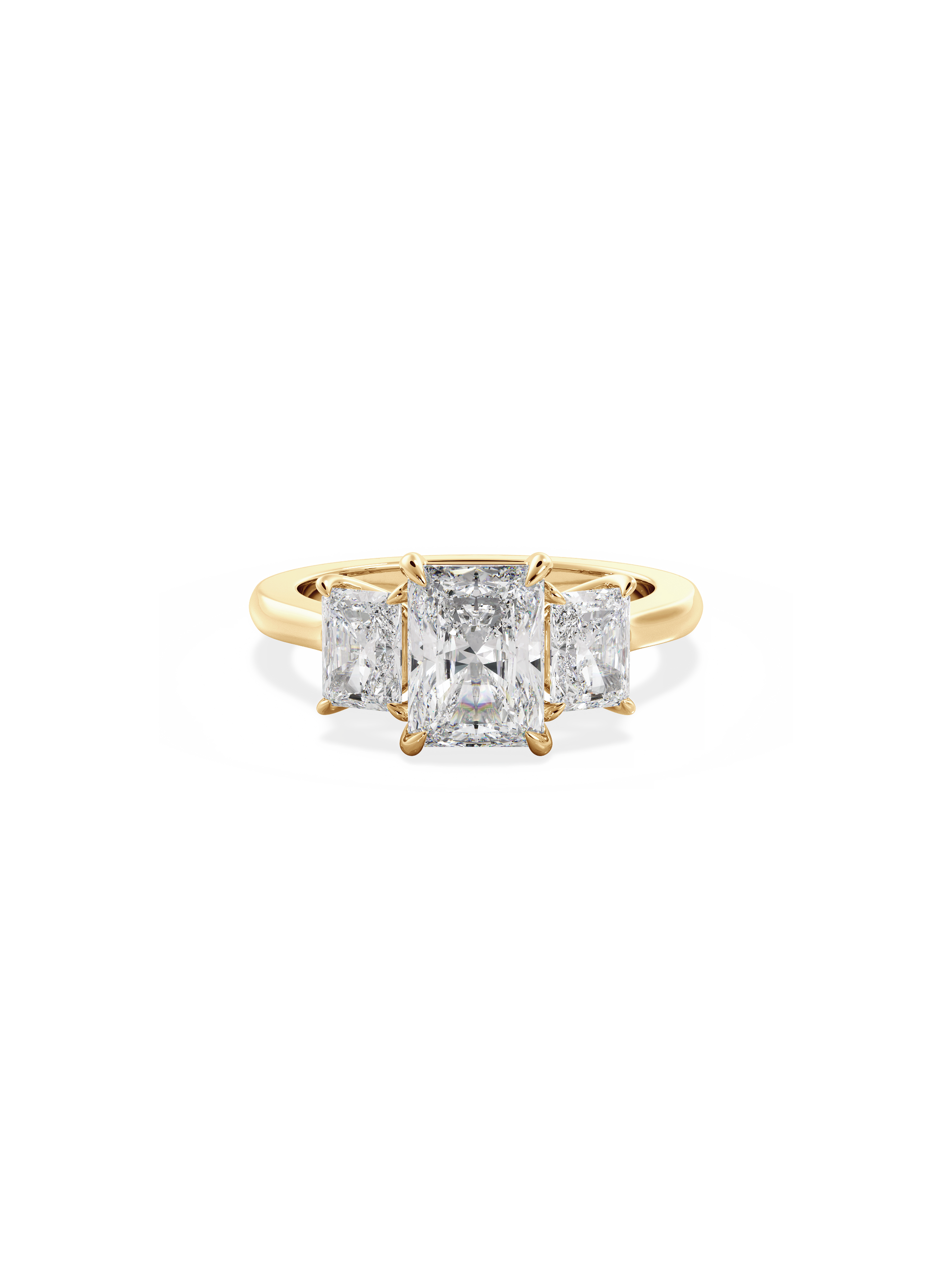 2 CT Round Three Stones Lab Grown Diamond Engagement Ring