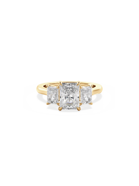 2 CT Round Three Stones Lab Grown Diamond Engagement Ring