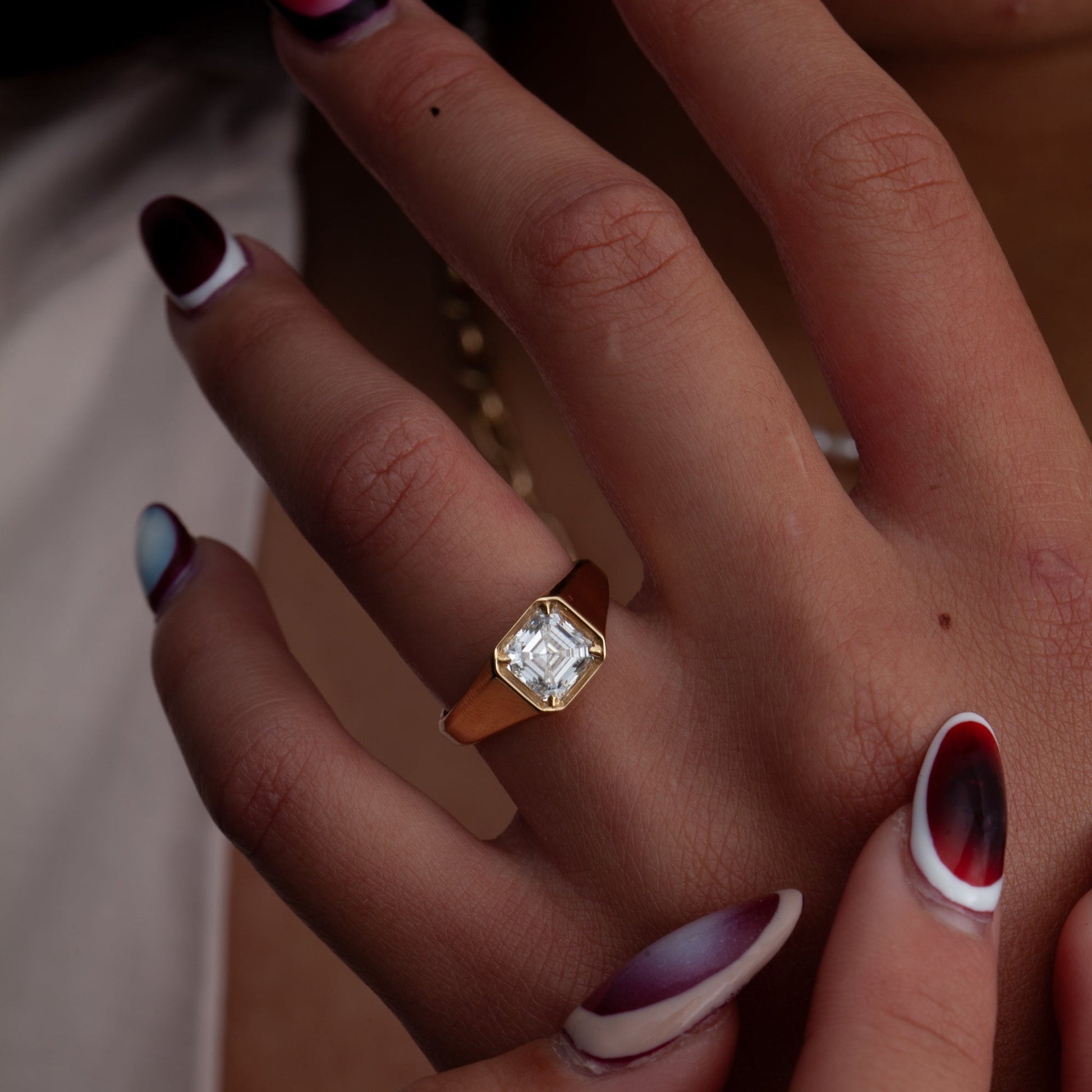 2 CT Round Three Stones Lab Grown Diamond Engagement Ring