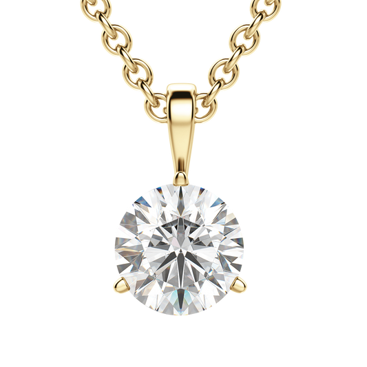 0.25 CT- 0.75 CT Round Solitaire CVD F/VS Diamond Necklace 7
