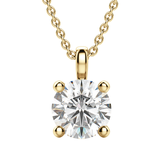 0.25 CT-0.75 CT Round Solitaire CVD F/VS Diamond Necklace 7