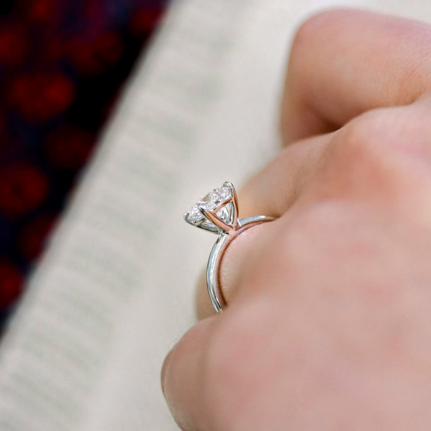 Marquise Cut Cluster Styled Lab Grown Diamond Engagement Ring