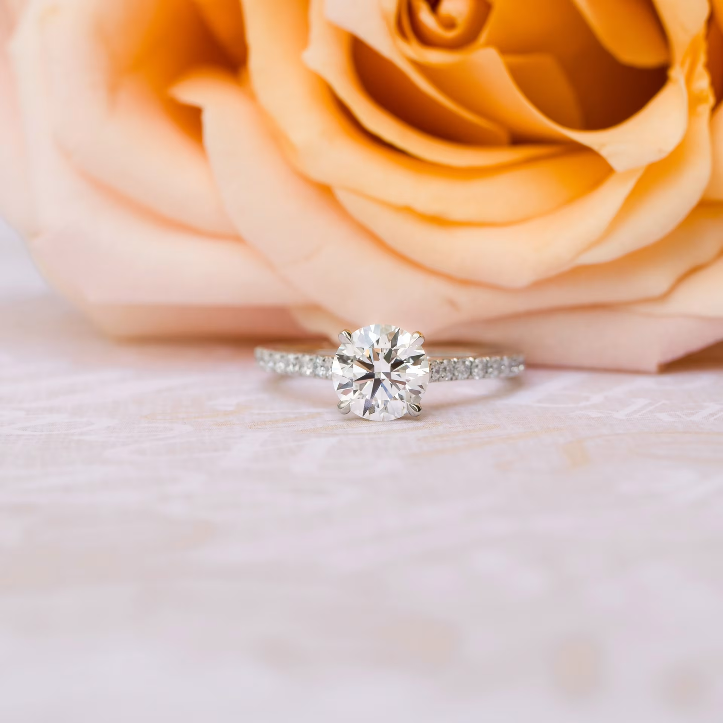 Marquise Cut Cluster Styled Lab Grown Diamond Engagement Ring