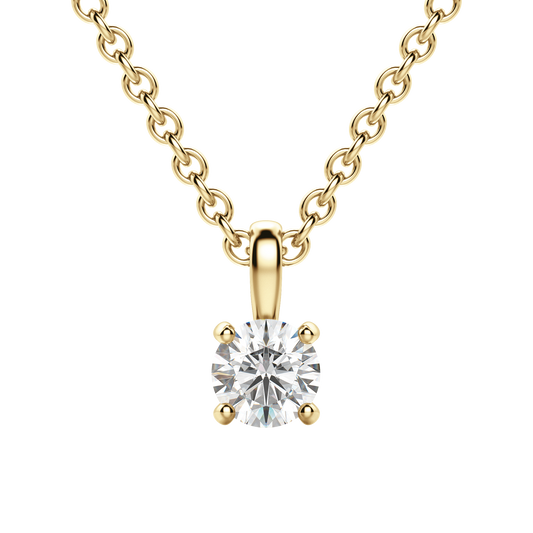 0.25 CT-0.75 CT Round Solitaire CVD F/VS Diamond Necklace 6