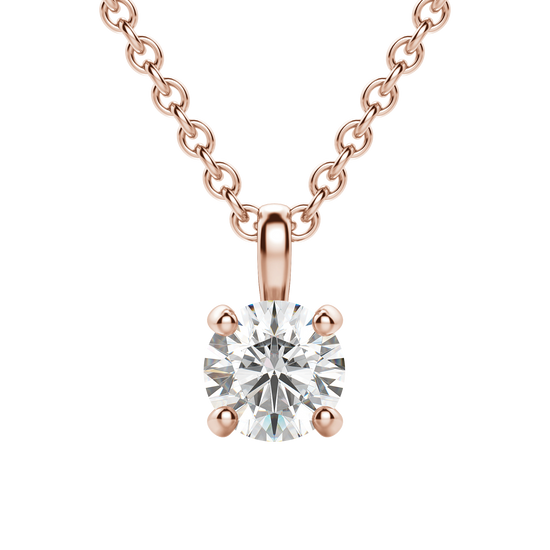 0.25 CT-0.75 CT Round Solitaire CVD F/VS Diamond Necklace 23