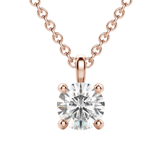 0.25 CT-0.75 CT Round Solitaire CVD F/VS Diamond Necklace 17