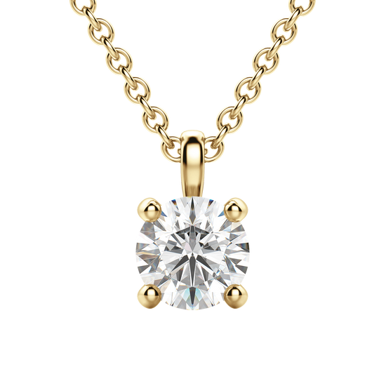 0.25 CT-0.75 CT Round Solitaire CVD F/VS Diamond Necklace 25