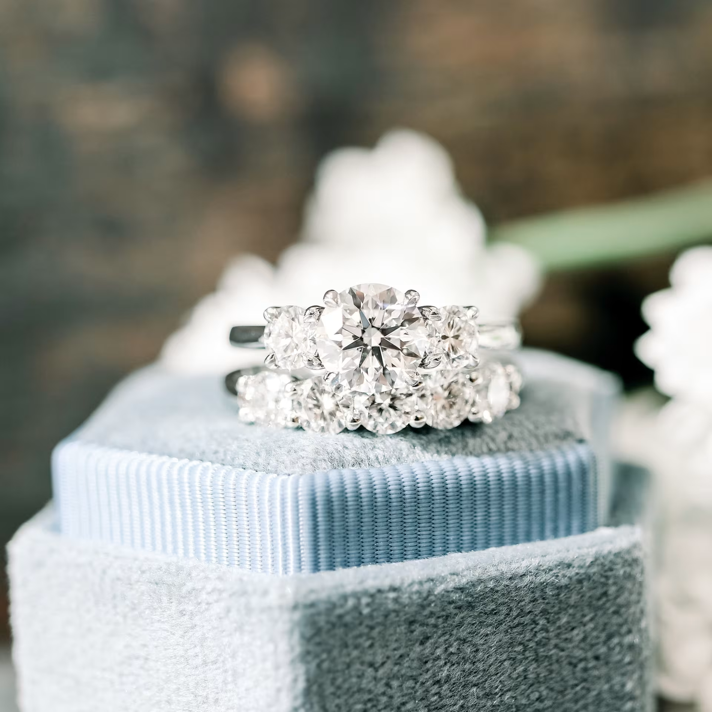 Marquise Cut Cluster Styled Lab Grown Diamond Engagement Ring