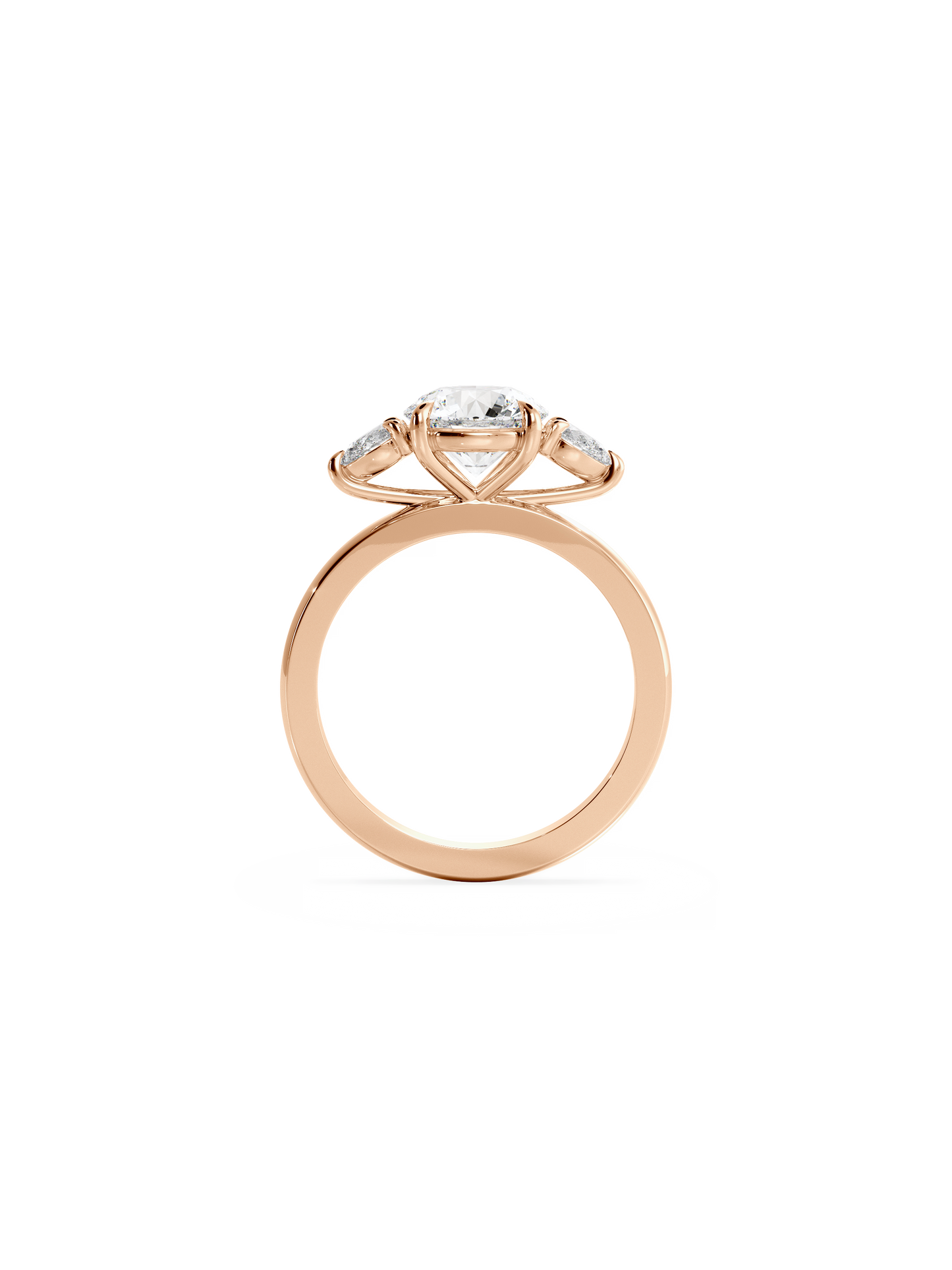 2 CT Round Three Stones Lab Grown Diamond Engagement Ring
