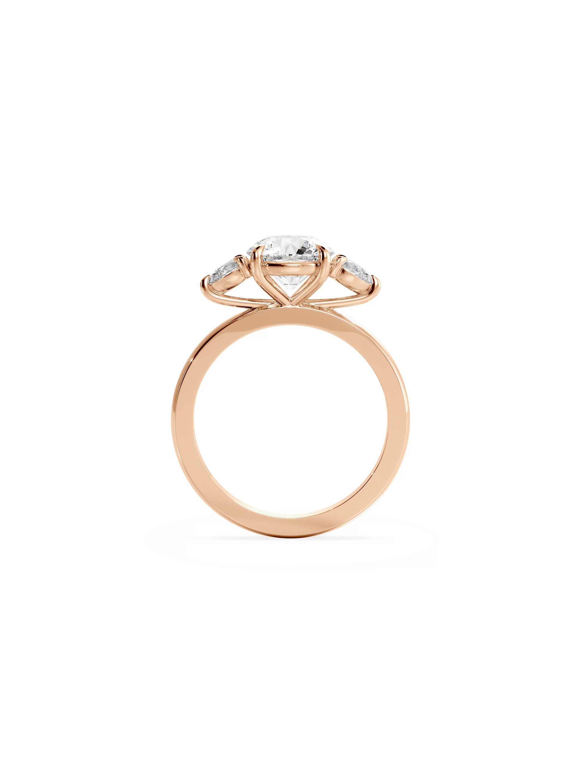 2 CT Round Three Stones Lab Grown Diamond Engagement Ring