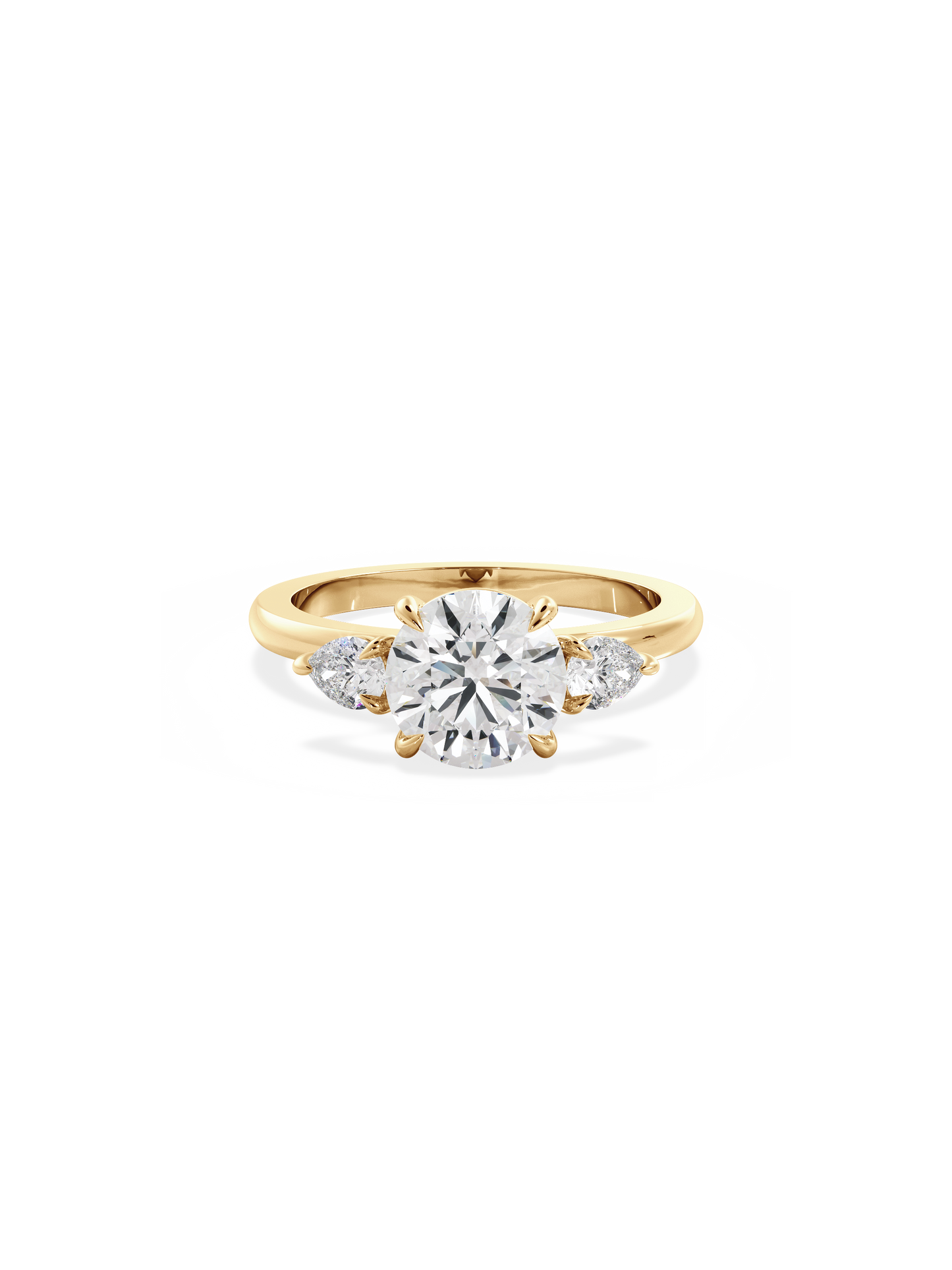 2 CT Round Three Stones Lab Grown Diamond Engagement Ring