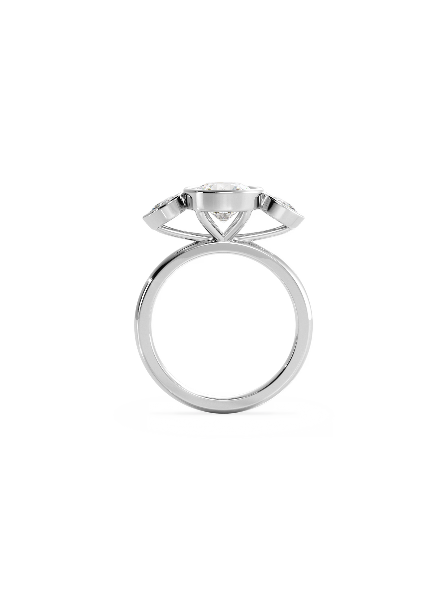 2 CT Round Three Stones Lab Grown Diamond Engagement Ring
