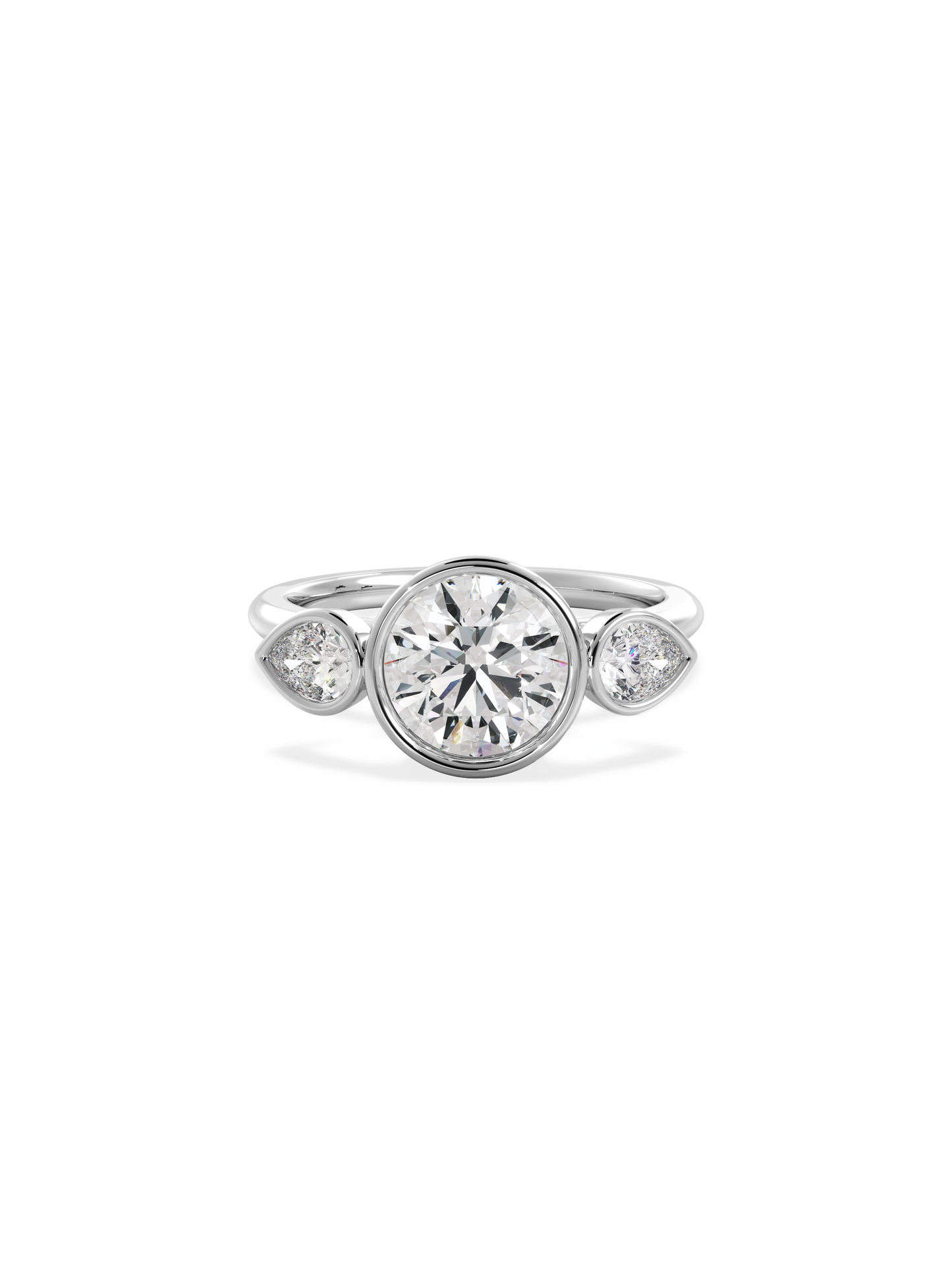 2 CT Round Three Stones Lab Grown Diamond Engagement Ring