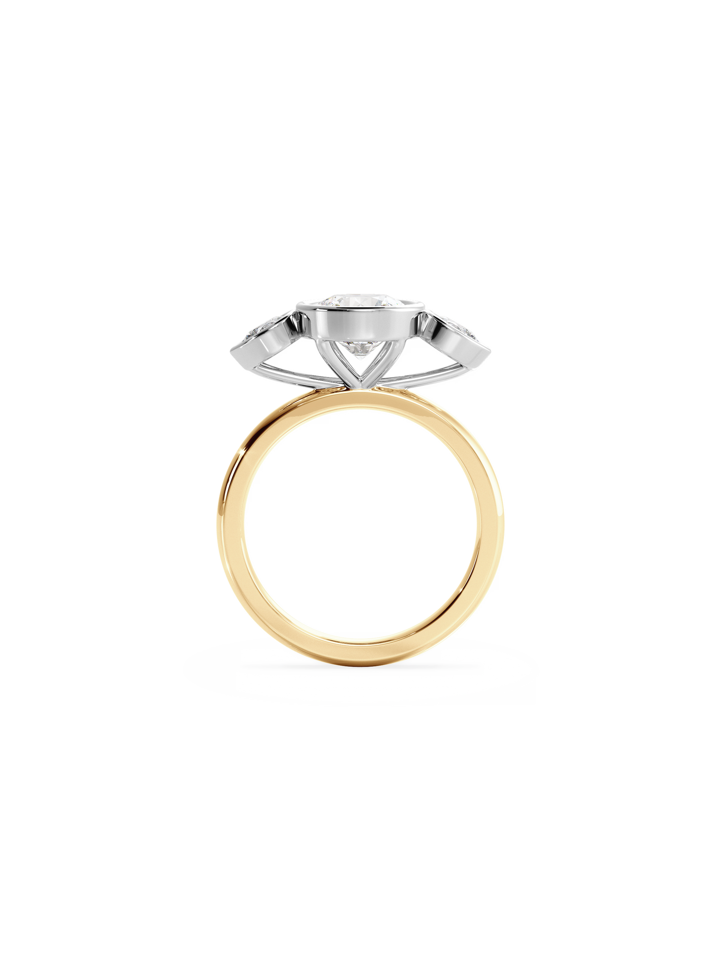 2 CT Round Three Stones Lab Grown Diamond Engagement Ring