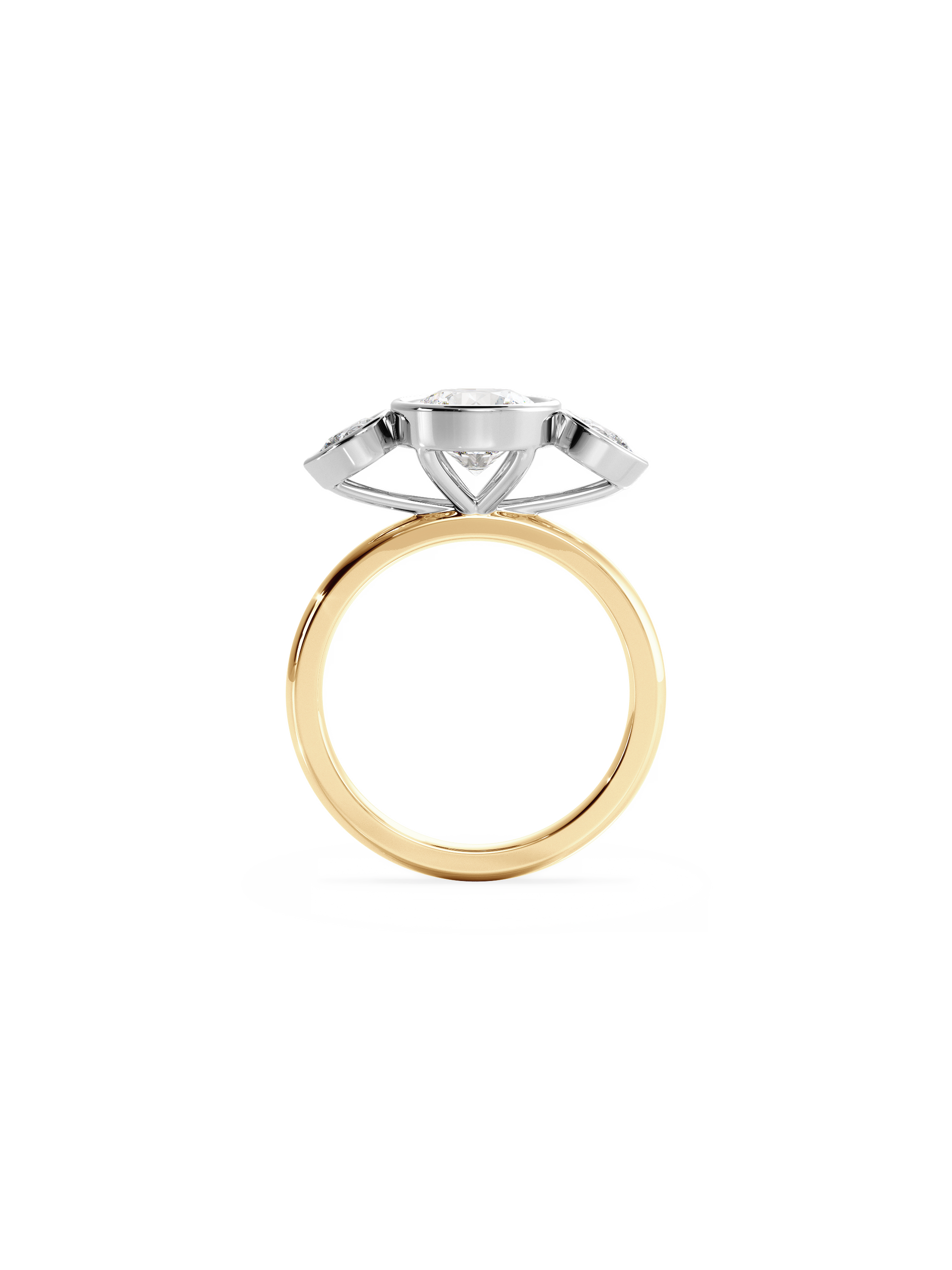 2 CT Round Three Stones Lab Grown Diamond Engagement Ring
