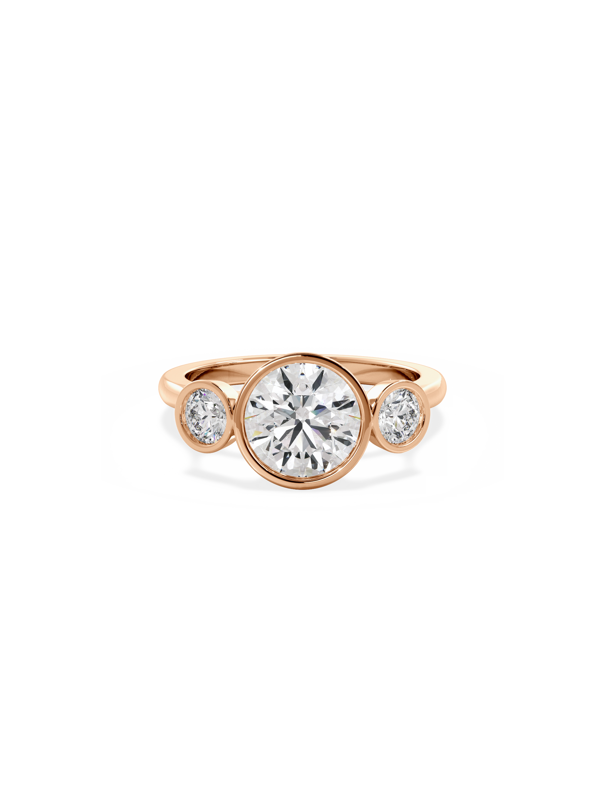 2 CT Round Three Stones Lab Grown Diamond Engagement Ring