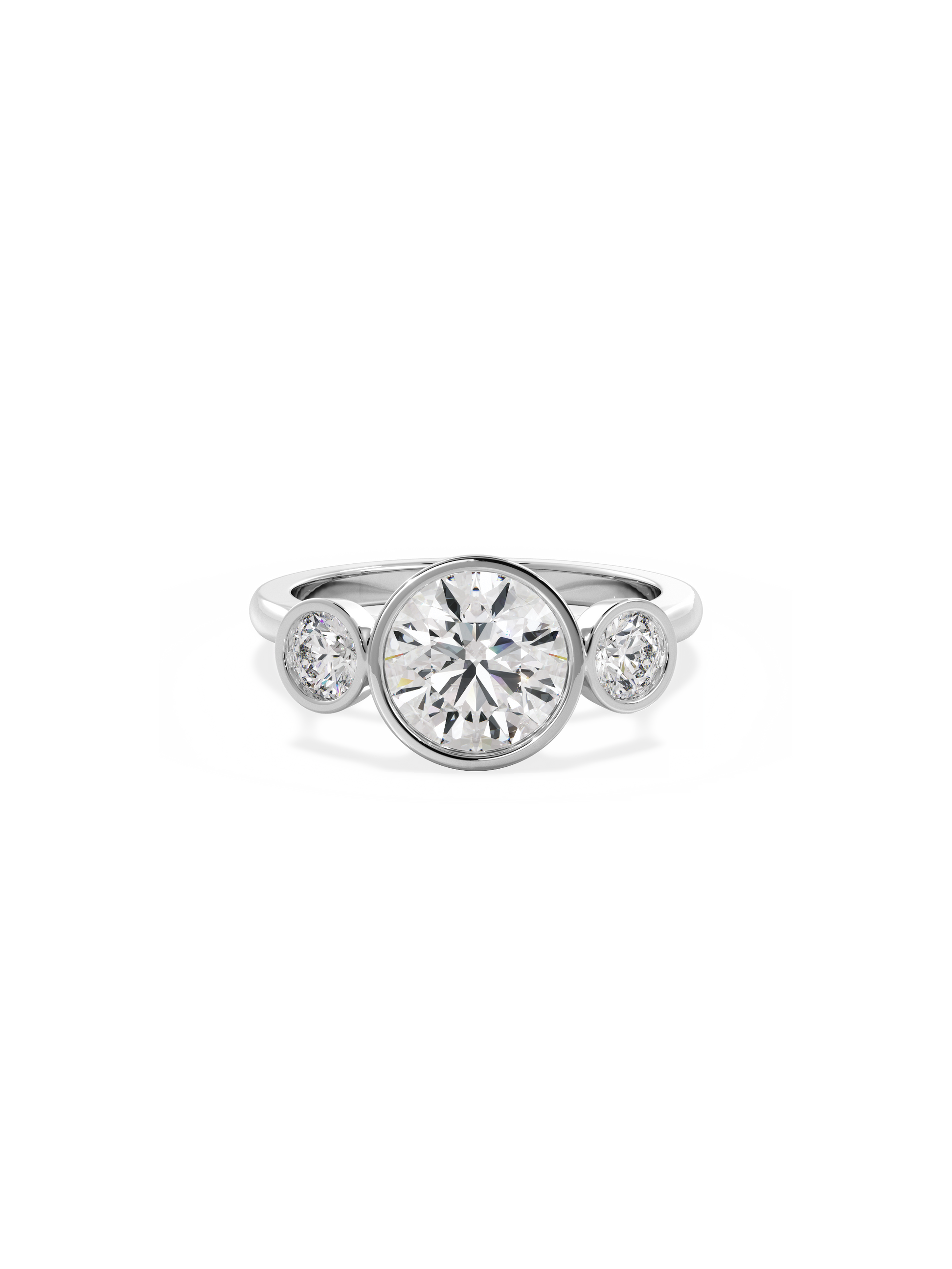 2 CT Round Three Stones Lab Grown Diamond Engagement Ring