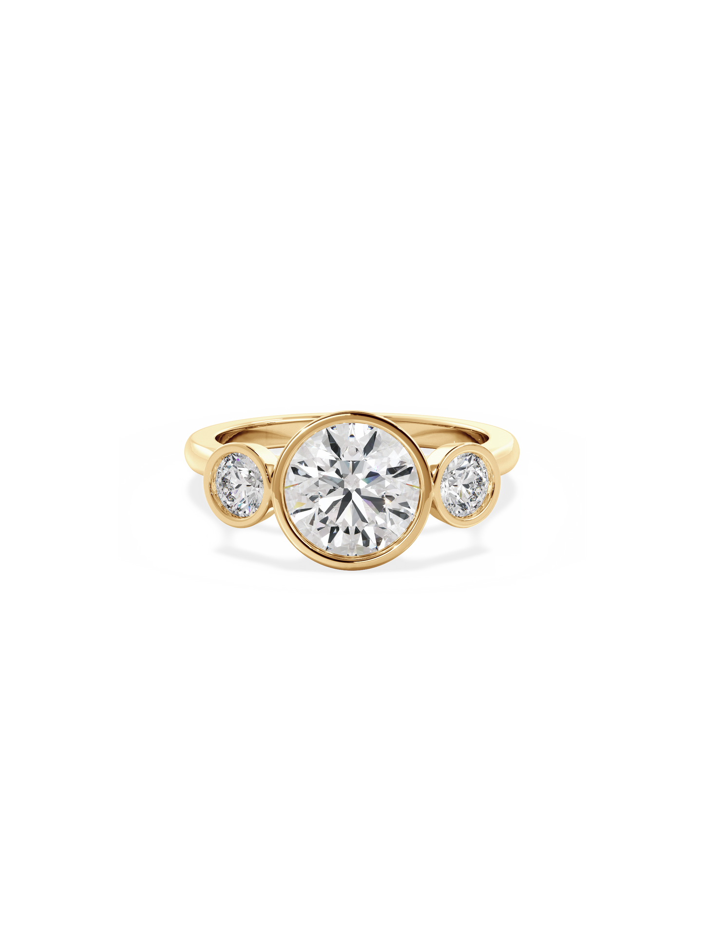 2 CT Round Three Stones Lab Grown Diamond Engagement Ring