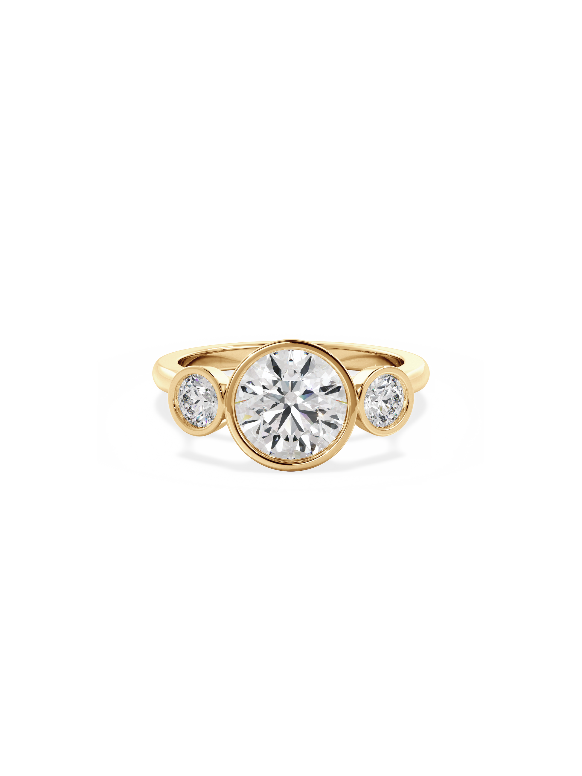 2 CT Round Three Stones Lab Grown Diamond Engagement Ring