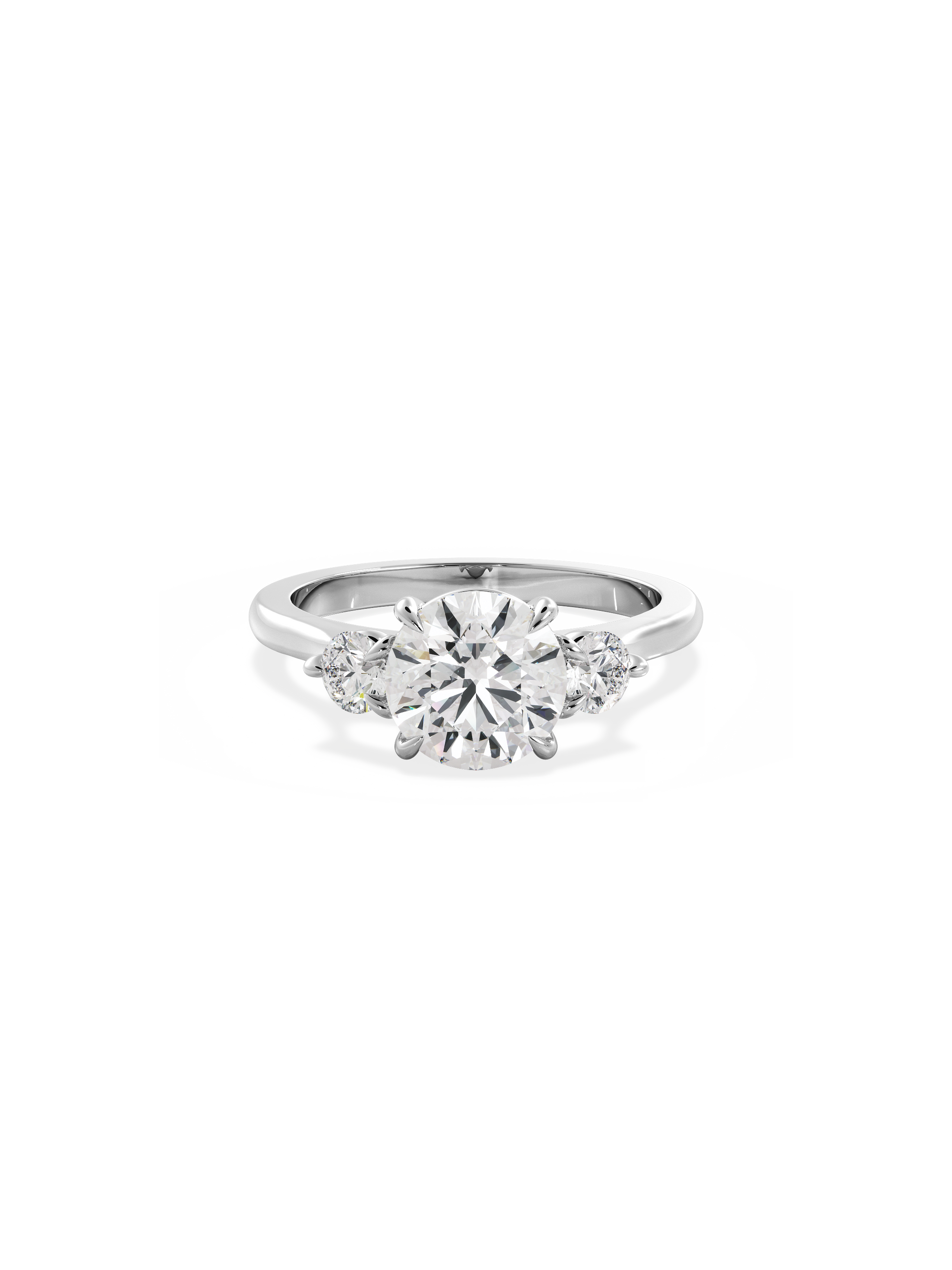 2 CT Round Three Stones Lab Grown Diamond Engagement Ring
