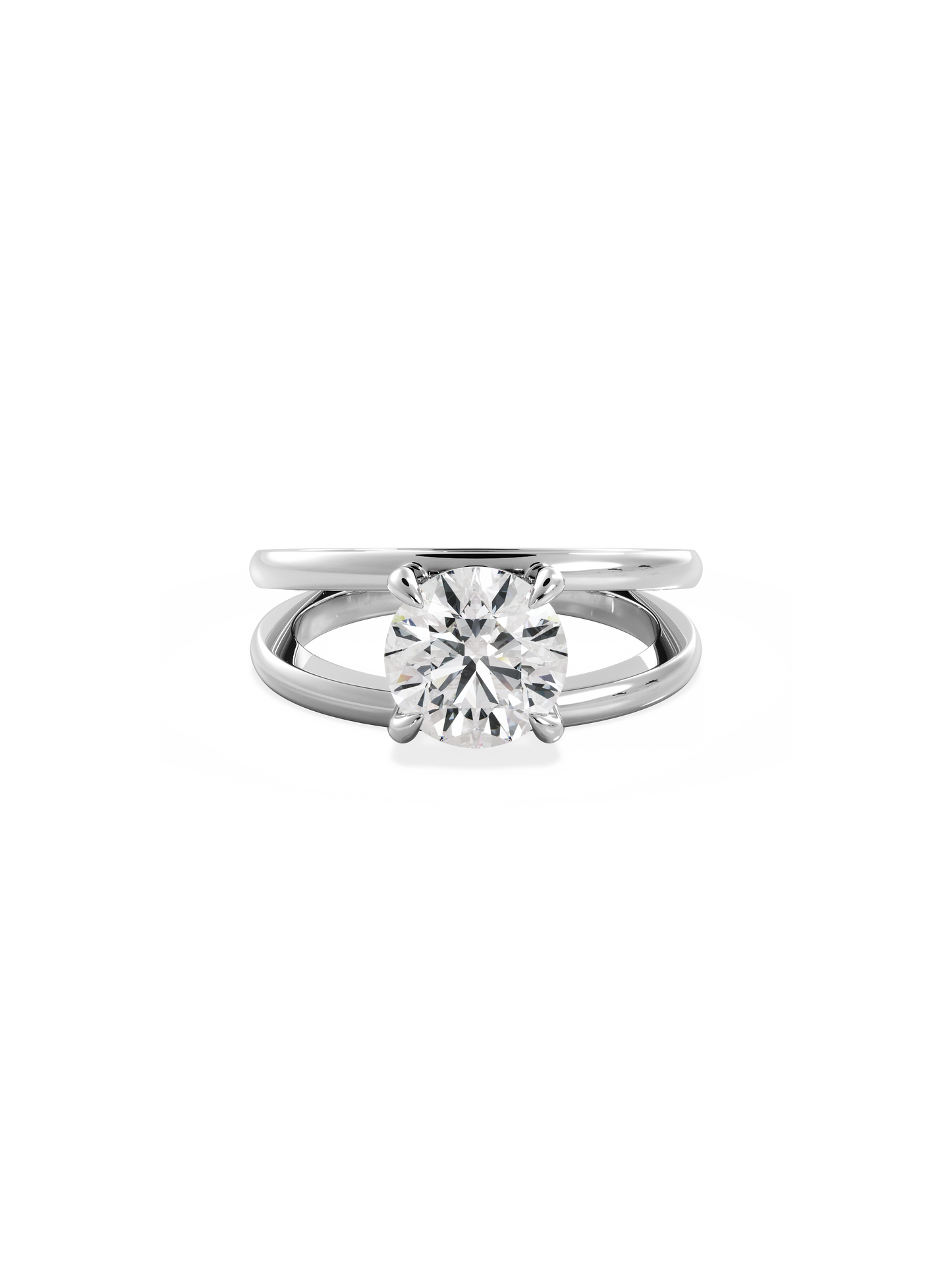 2 CT Round Three Stones Lab Grown Diamond Engagement Ring