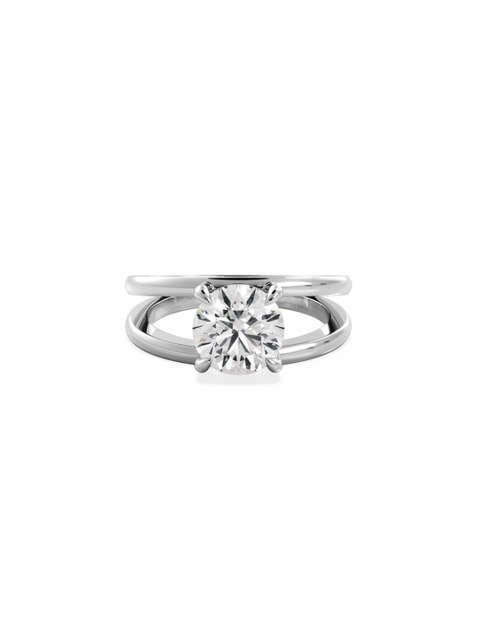 2 CT Round Three Stones Lab Grown Diamond Engagement Ring