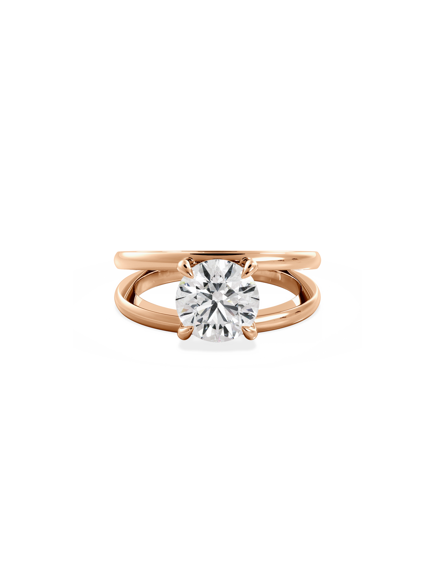 2 CT Round Three Stones Lab Grown Diamond Engagement Ring
