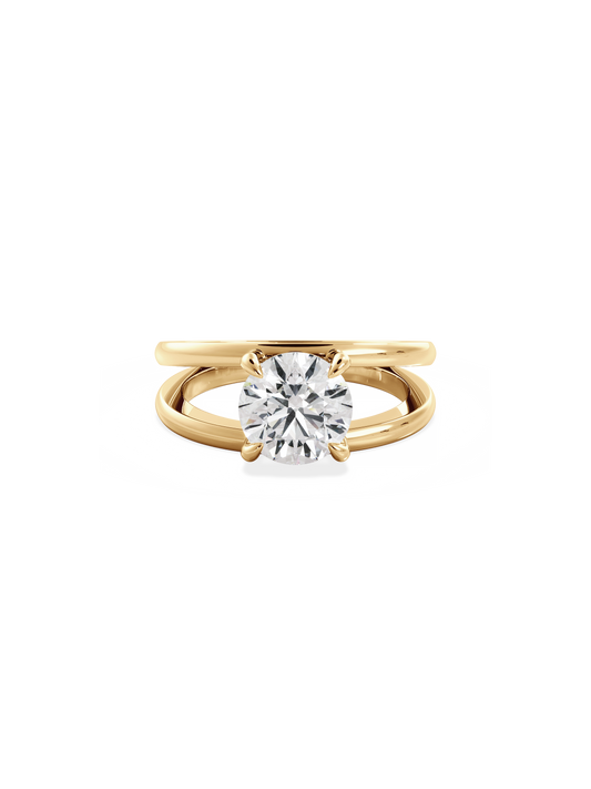 2 CT Round Three Stones Lab Grown Diamond Engagement Ring