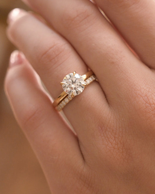 2 CT Round Three Stones Lab Grown Diamond Engagement Ring