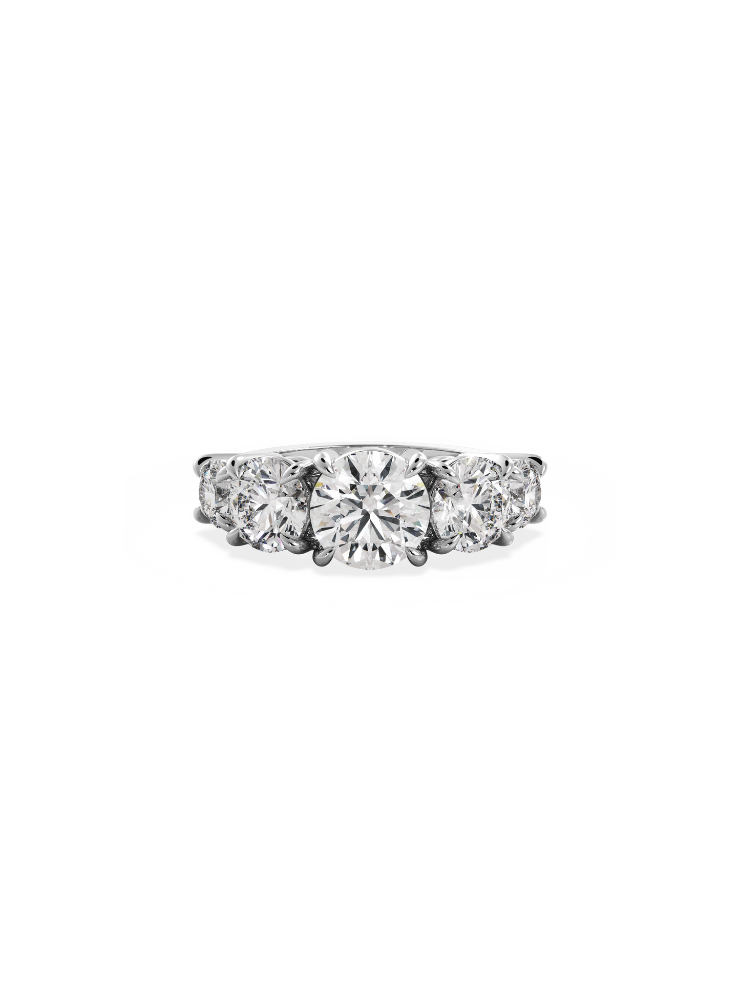 2 CT Round Three Stones Lab Grown Diamond Engagement Ring