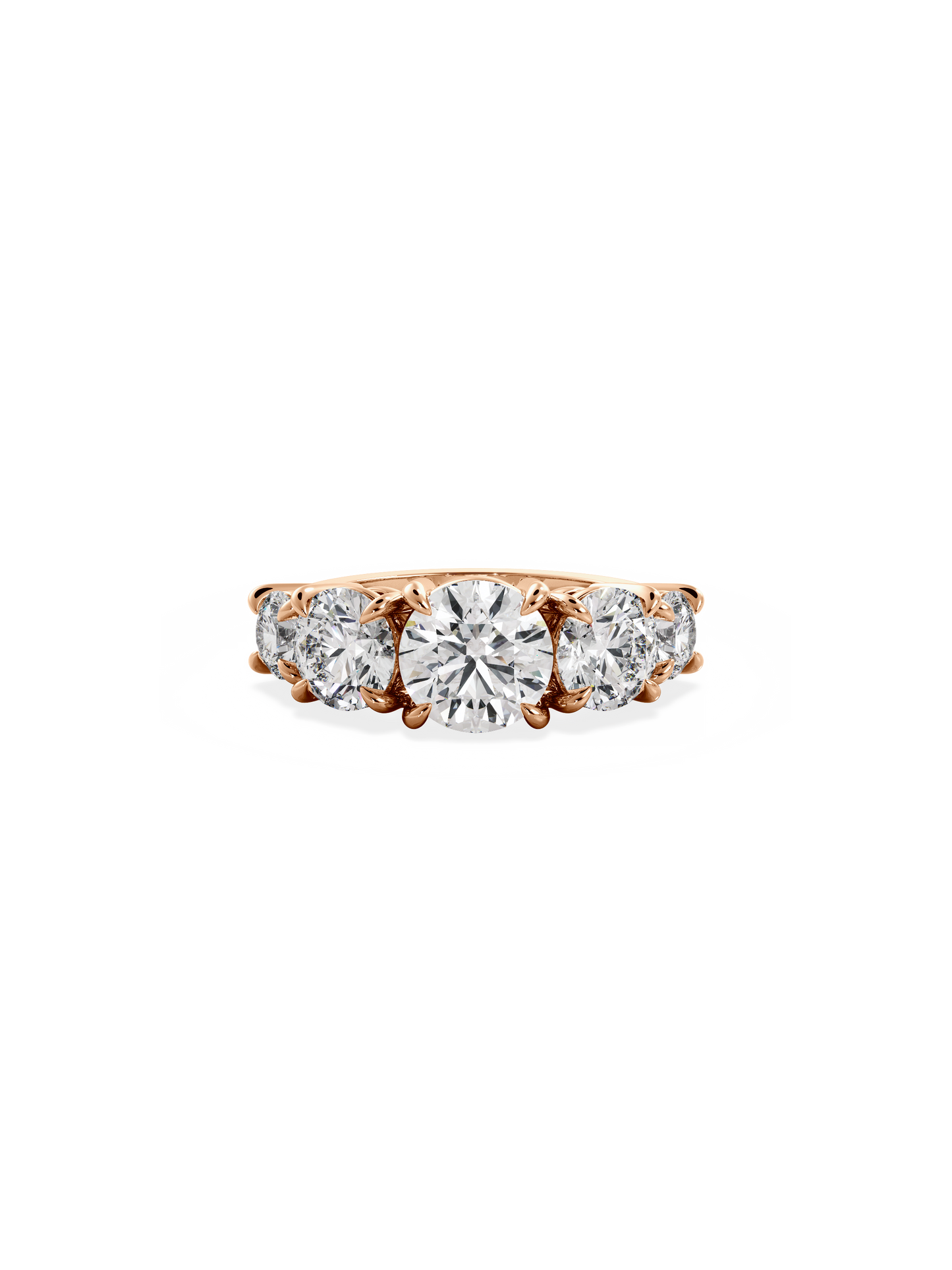 2 CT Round Three Stones Lab Grown Diamond Engagement Ring