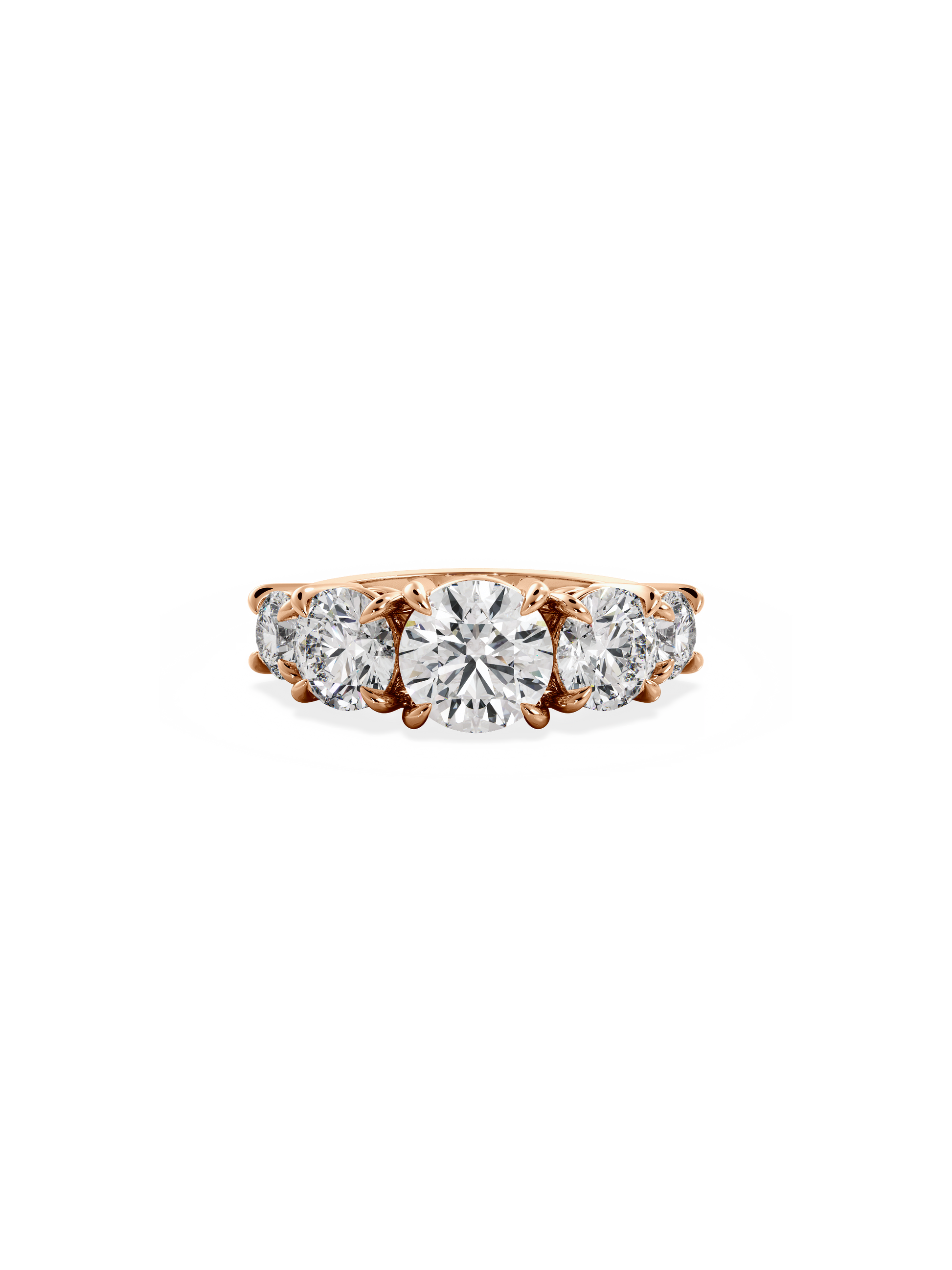 2 CT Round Three Stones Lab Grown Diamond Engagement Ring
