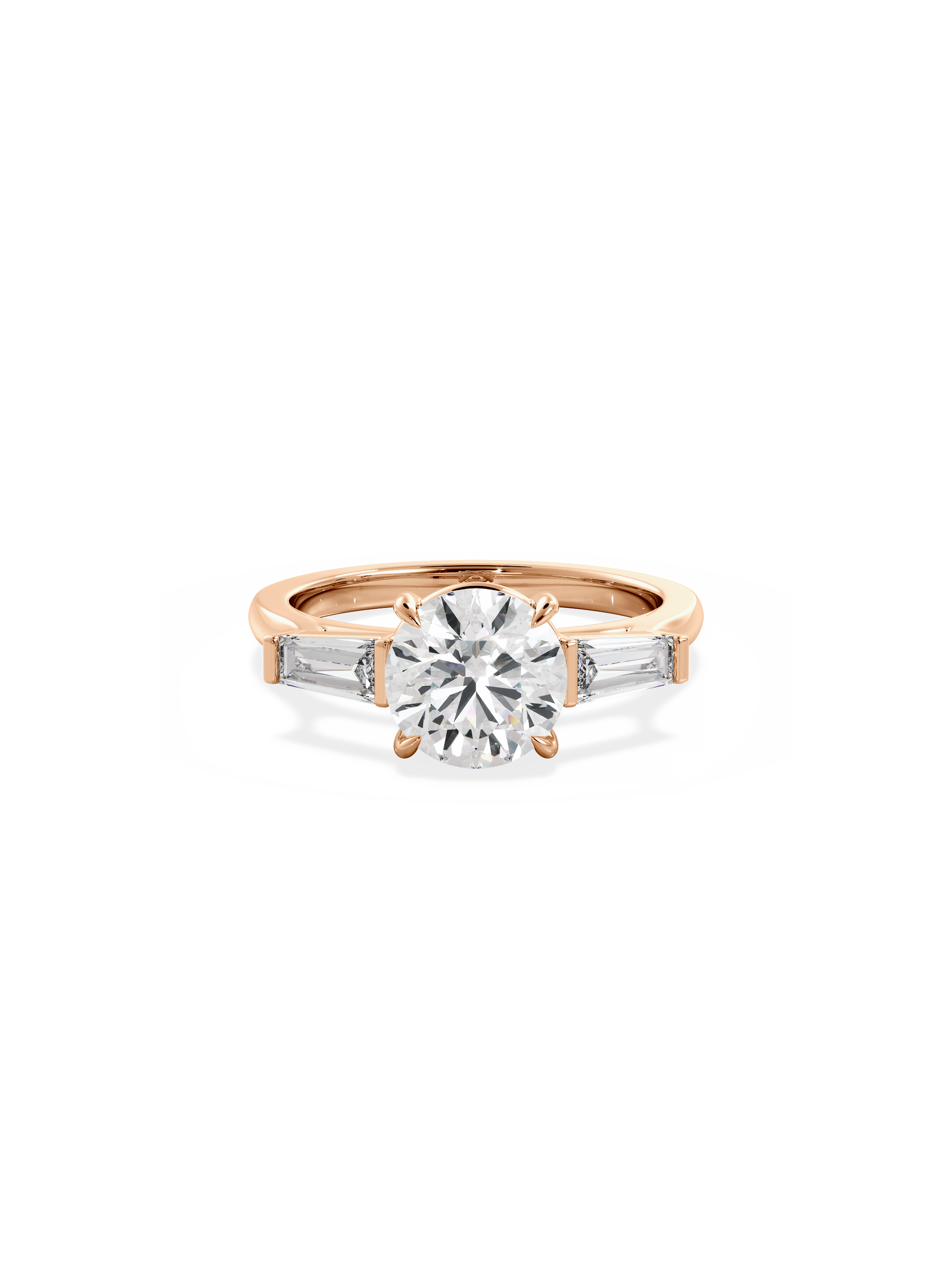 2 CT Round Three Stones Lab Grown Diamond Engagement Ring