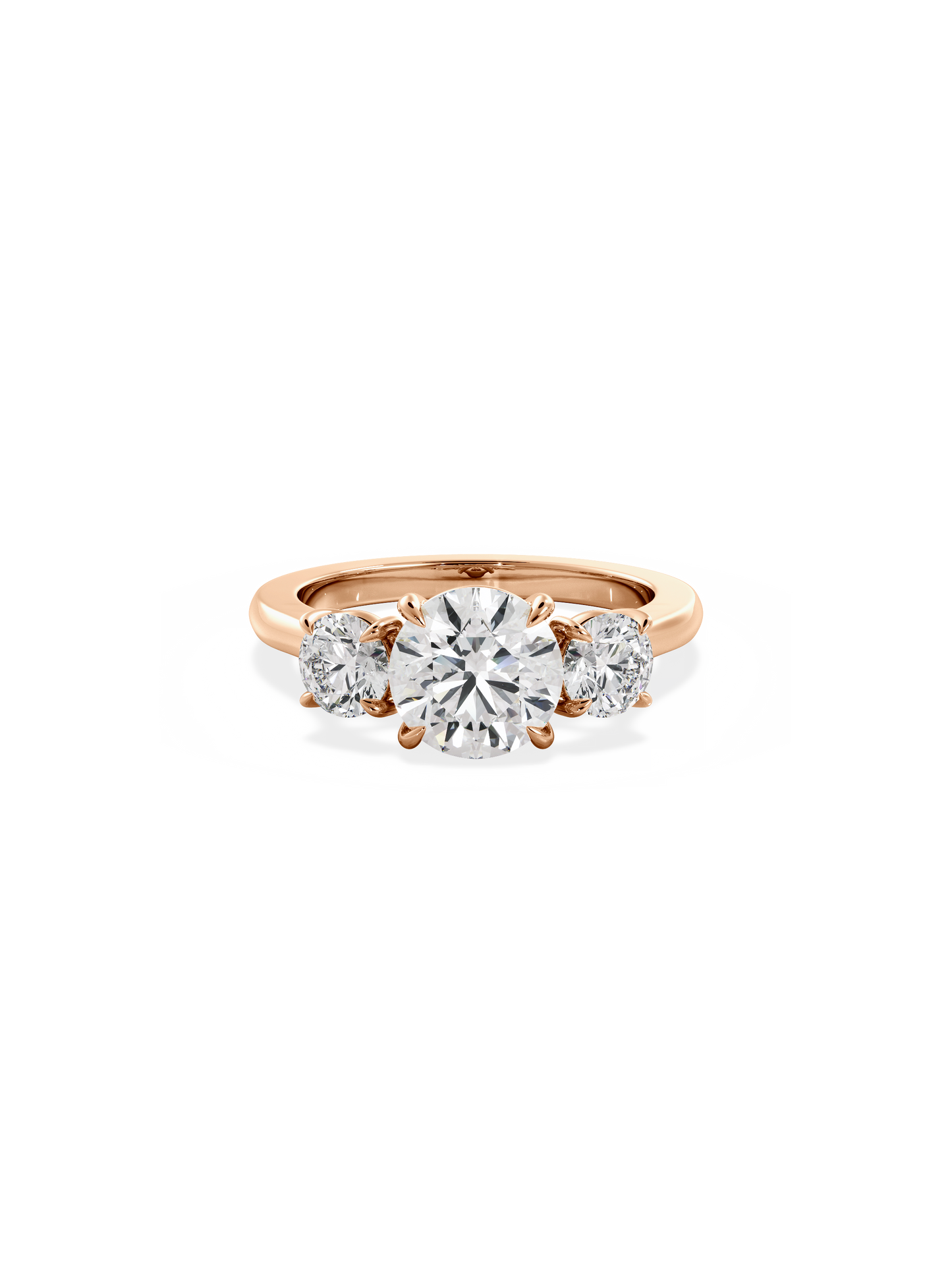 2 CT Round Three Stones Lab Grown Diamond Engagement Ring