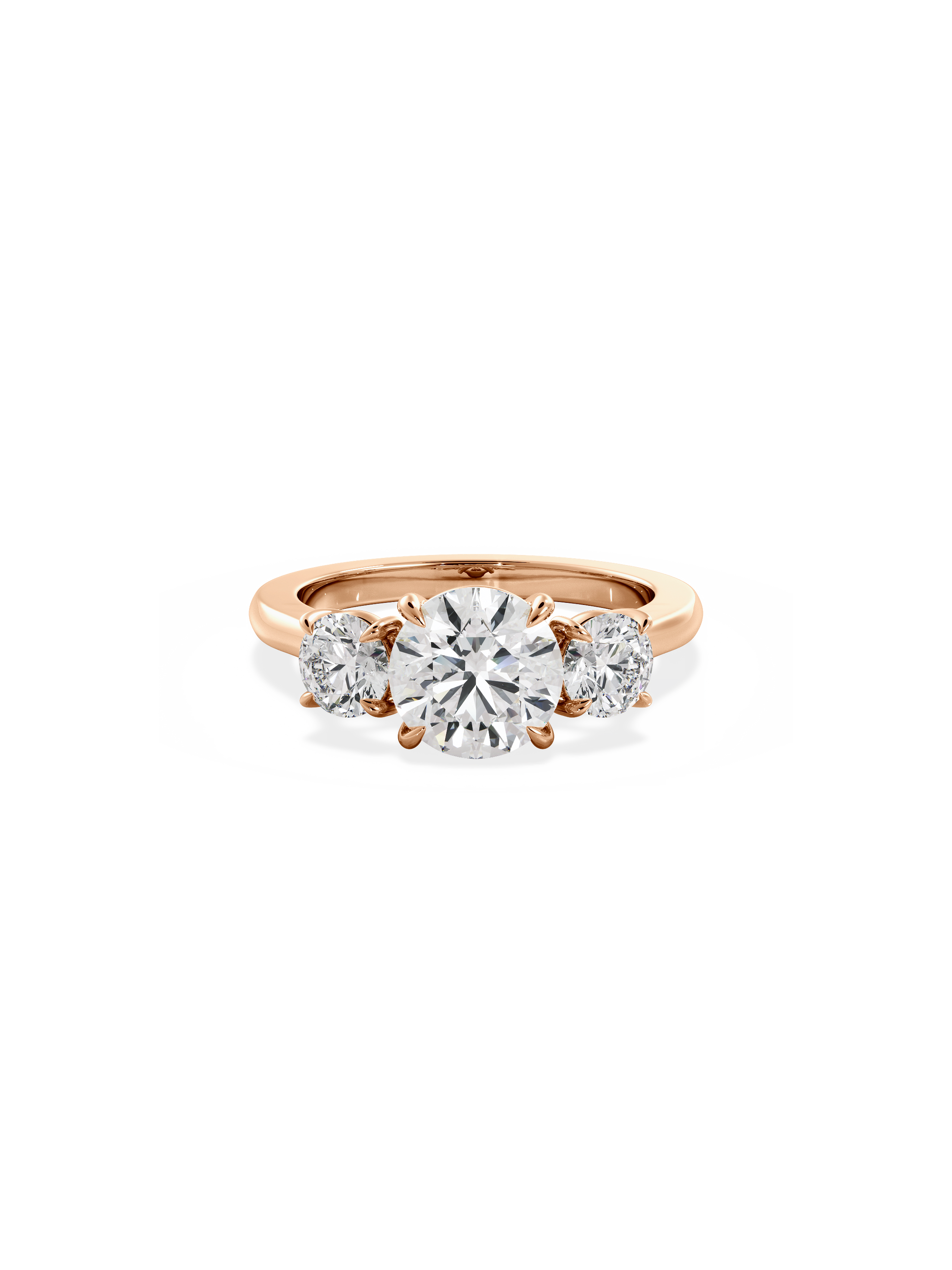 2 CT Round Three Stones Lab Grown Diamond Engagement Ring