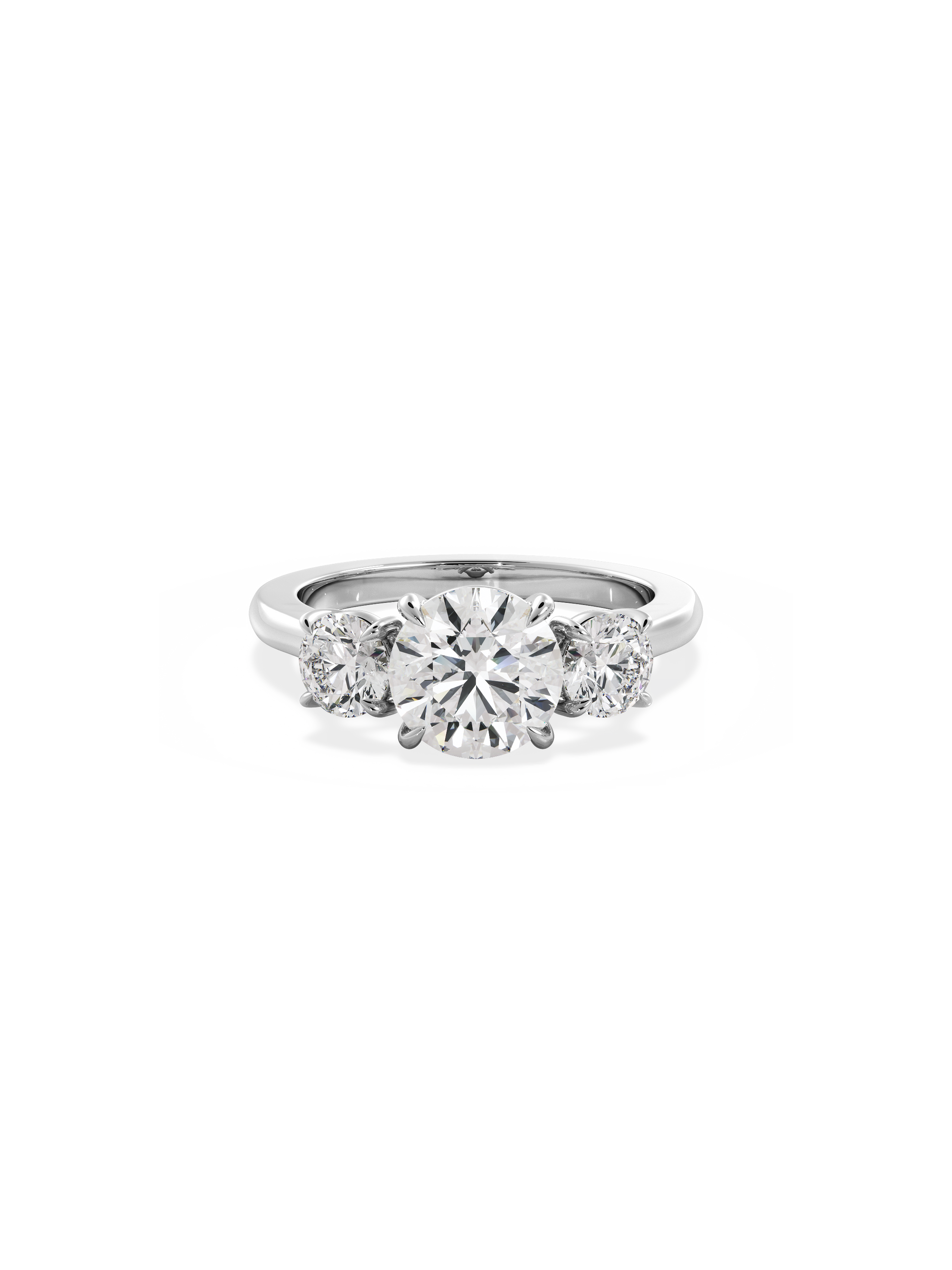 2 CT Round Three Stones Lab Grown Diamond Engagement Ring