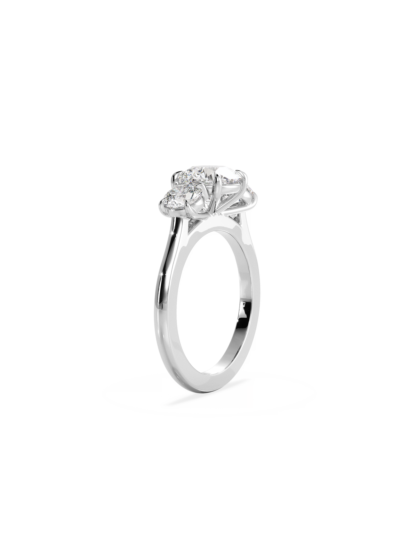 2 CT Round Three Stones Lab Grown Diamond Engagement Ring