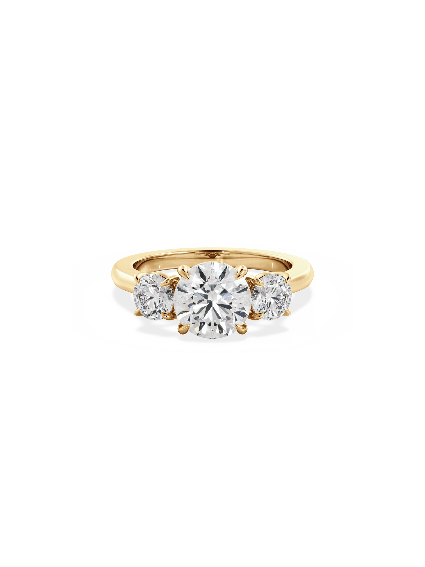 2 CT Round Three Stones Lab Grown Diamond Engagement Ring