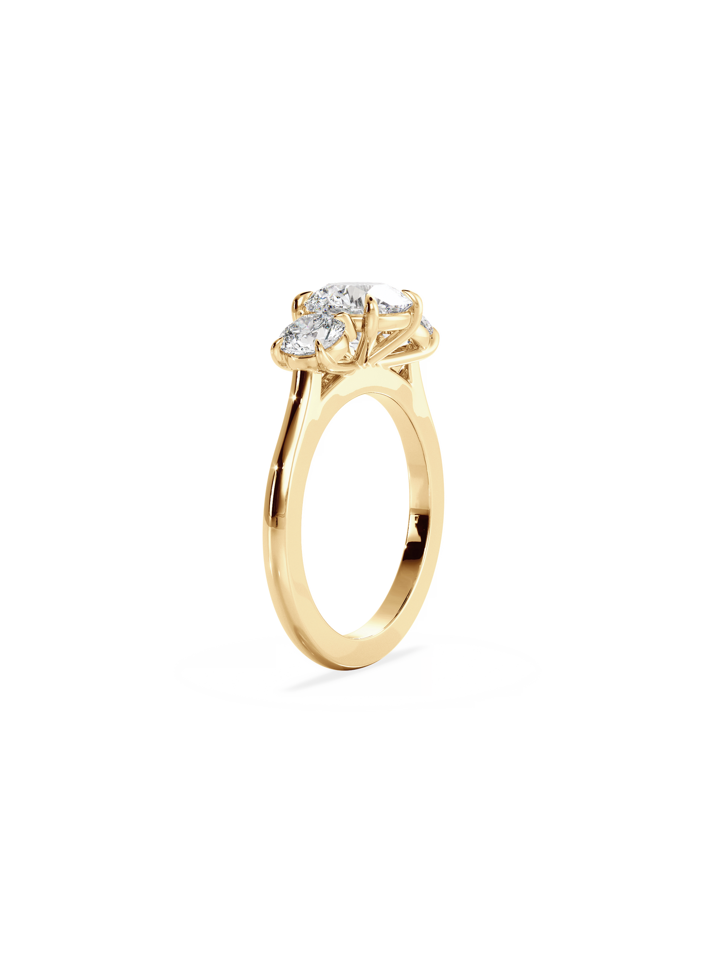 2 CT Round Three Stones Lab Grown Diamond Engagement Ring