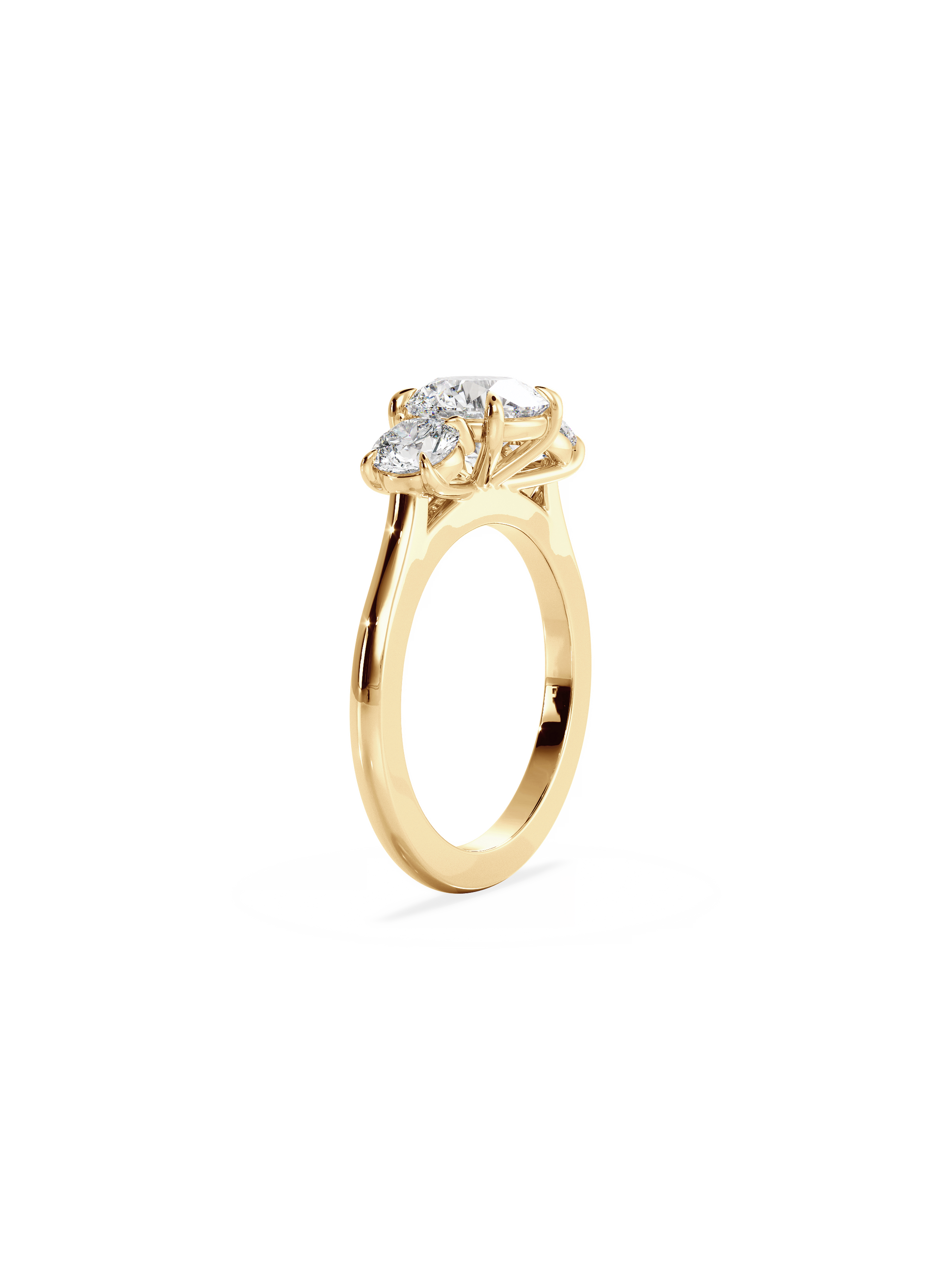 2 CT Round Three Stones Lab Grown Diamond Engagement Ring