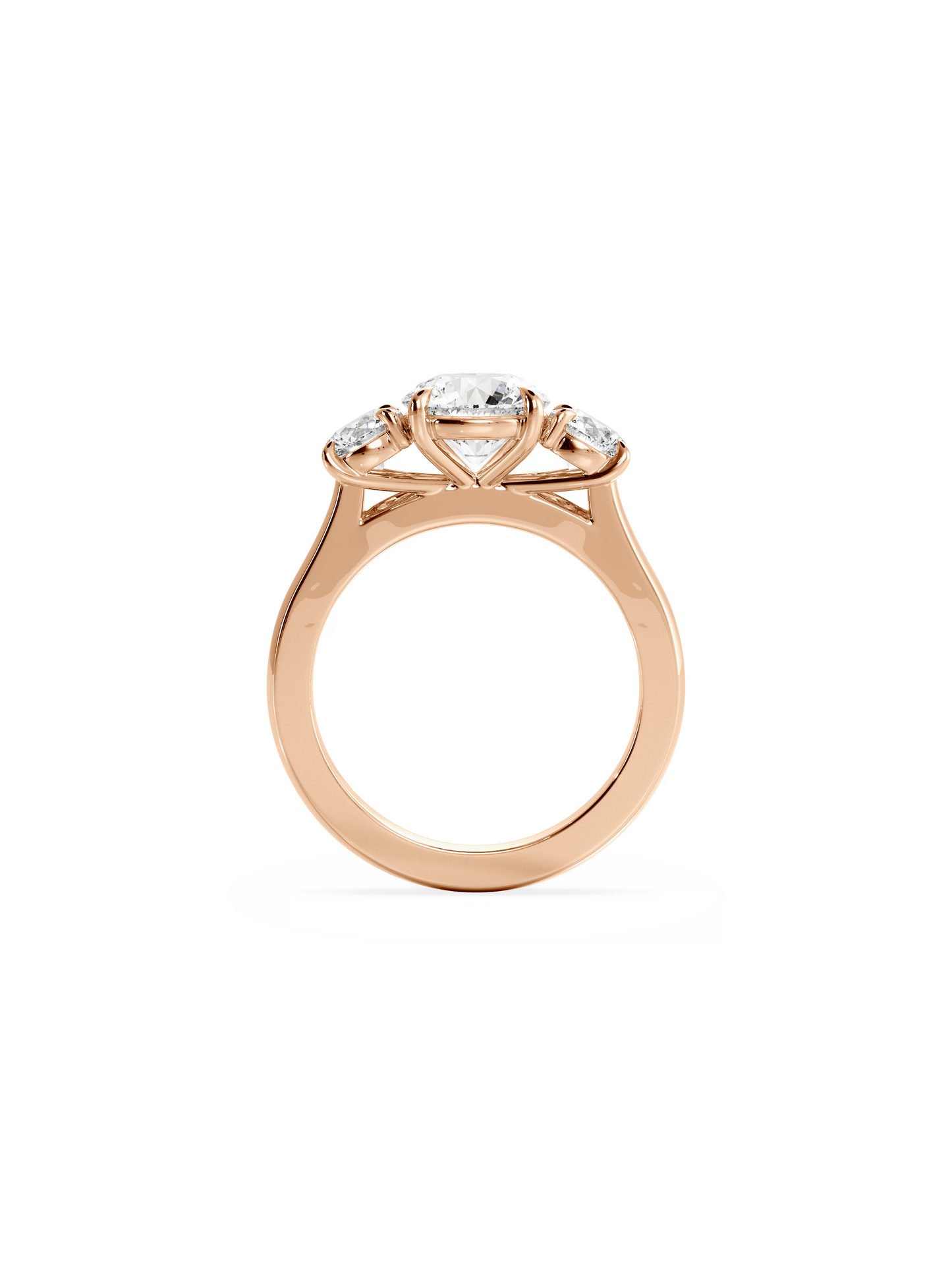 2 CT Round Three Stones Lab Grown Diamond Engagement Ring
