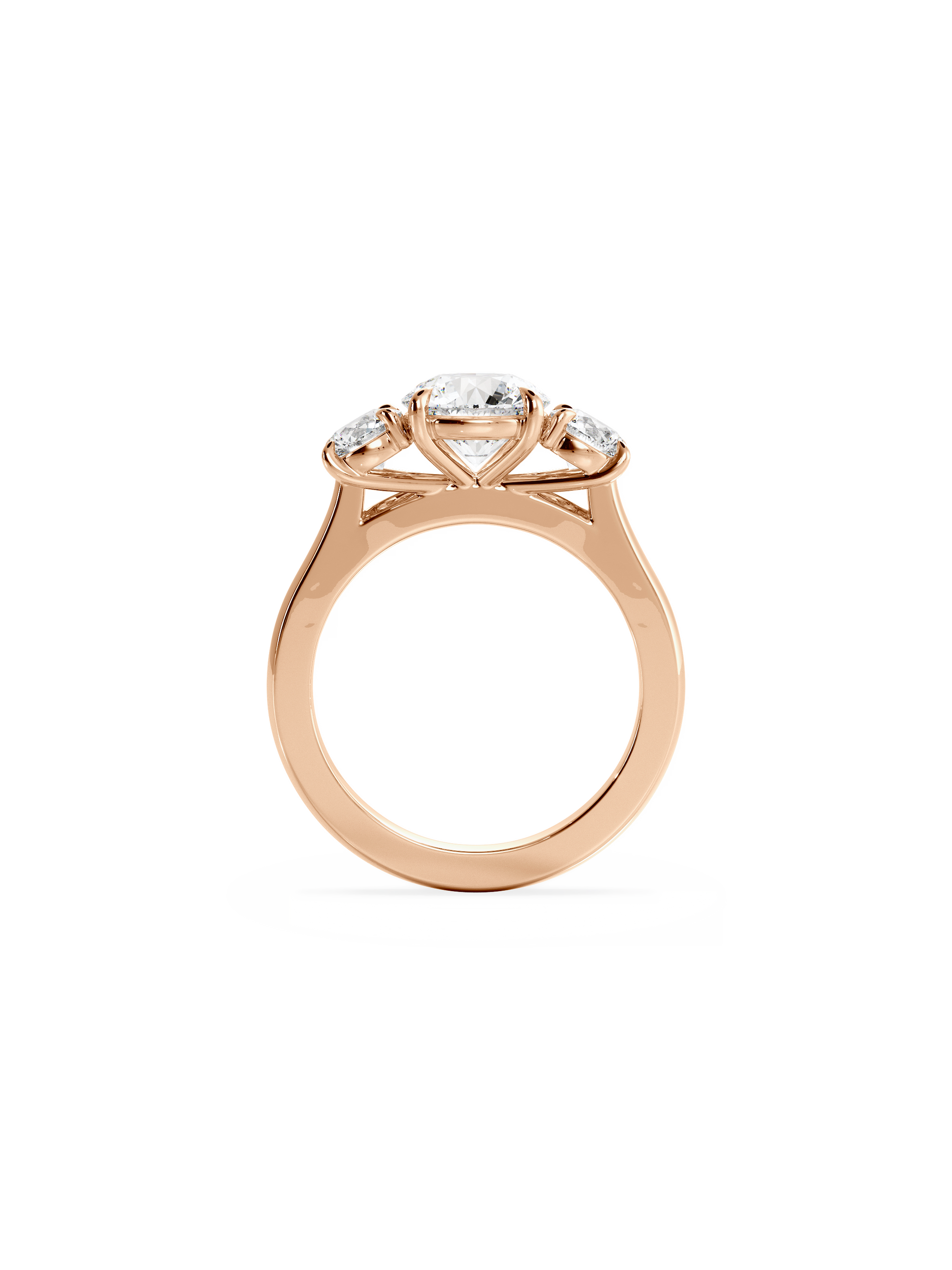 2 CT Round Three Stones Lab Grown Diamond Engagement Ring