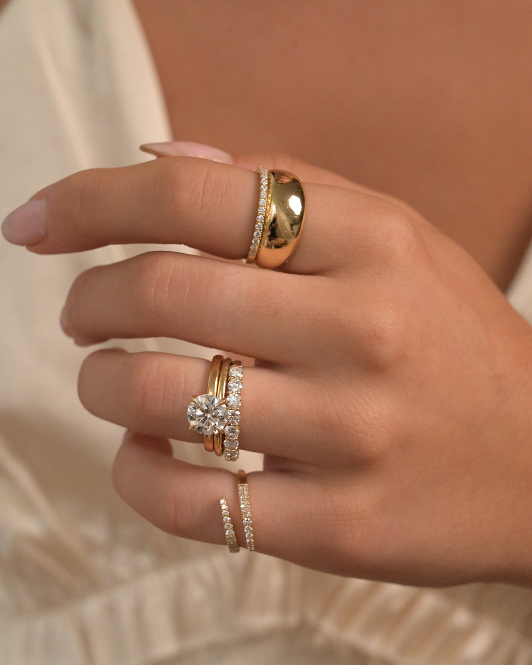 2 CT Round Three Stones Lab Grown Diamond Engagement Ring