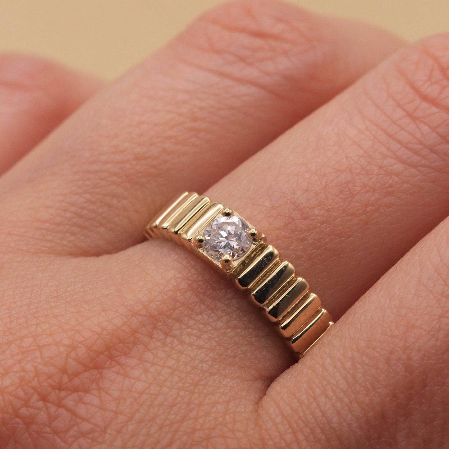 2 CT Round Three Stones Lab Grown Diamond Engagement Ring