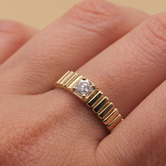 2 CT Round Three Stones Lab Grown Diamond Engagement Ring